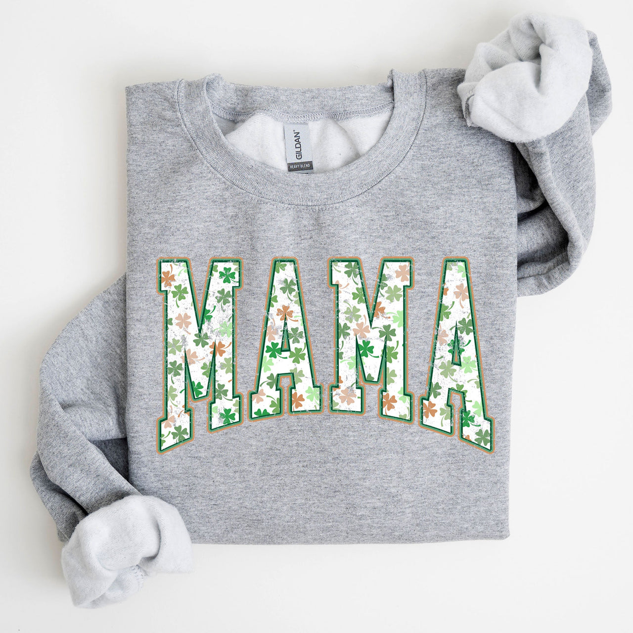 Mama Retro Cozy St. Paddy's Day Clover Shamrock Lucky Irish Lucky Charm Sweatshirt