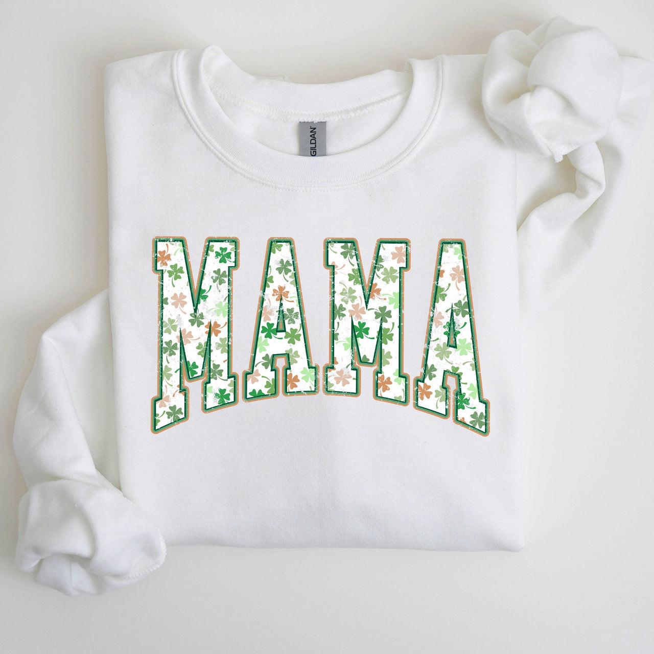 Mama Retro Cozy St. Paddy's Day Clover Shamrock Lucky Irish Lucky Charm Sweatshirt
