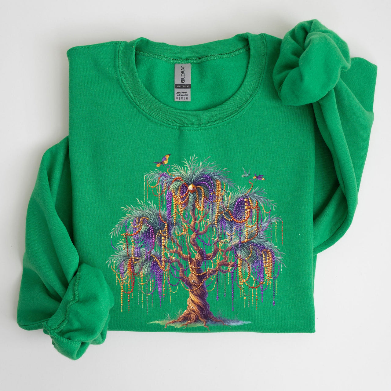 Mardi Gras Tree Beads Coquette Carnival Fleur De Lis Fat Tuesday Parade Sweatshirt