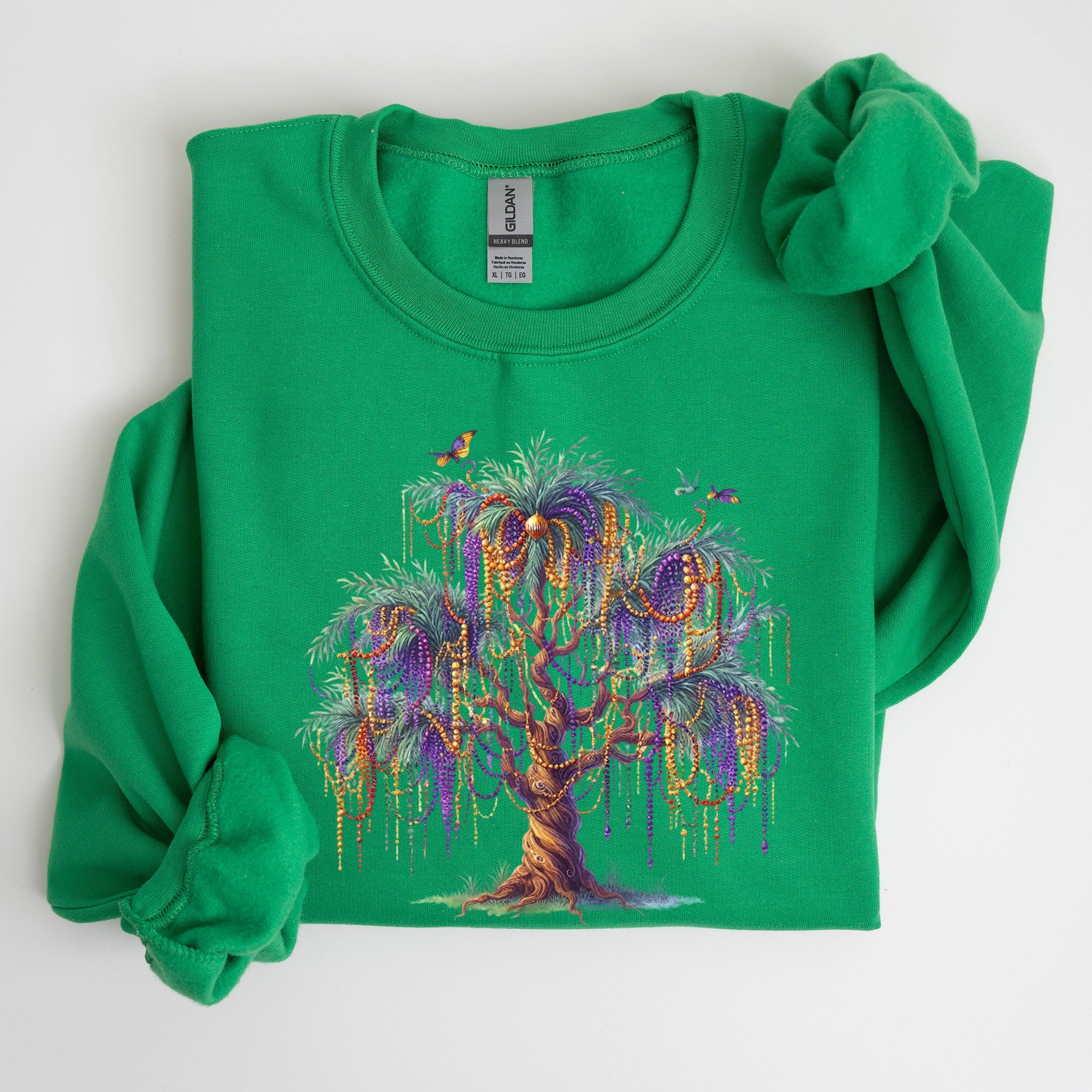 Mardi Gras Tree Beads Coquette Carnival Fleur De Lis Fat Tuesday Parade Sweatshirt
