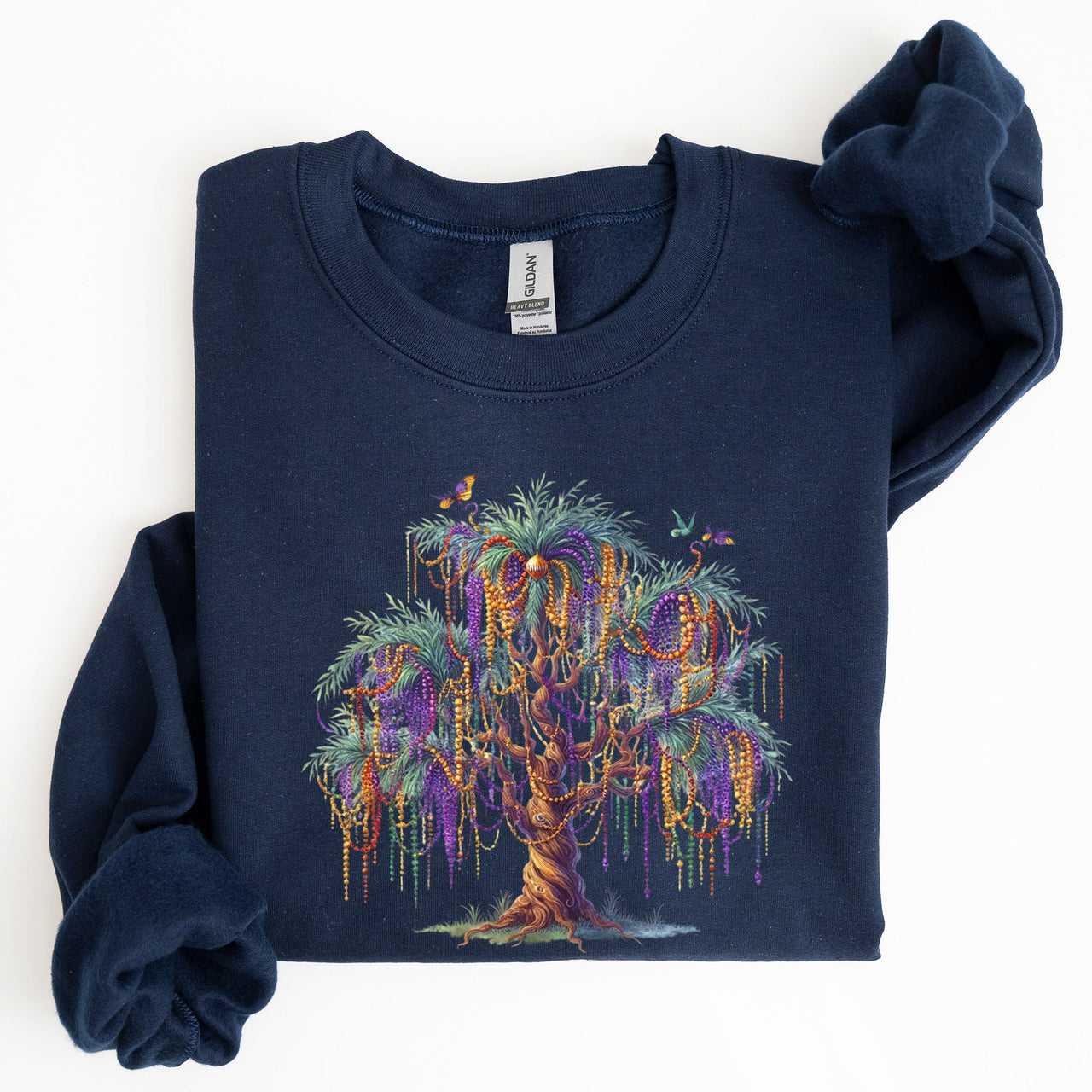 Mardi Gras Tree Beads Coquette Carnival Fleur De Lis Fat Tuesday Parade Sweatshirt