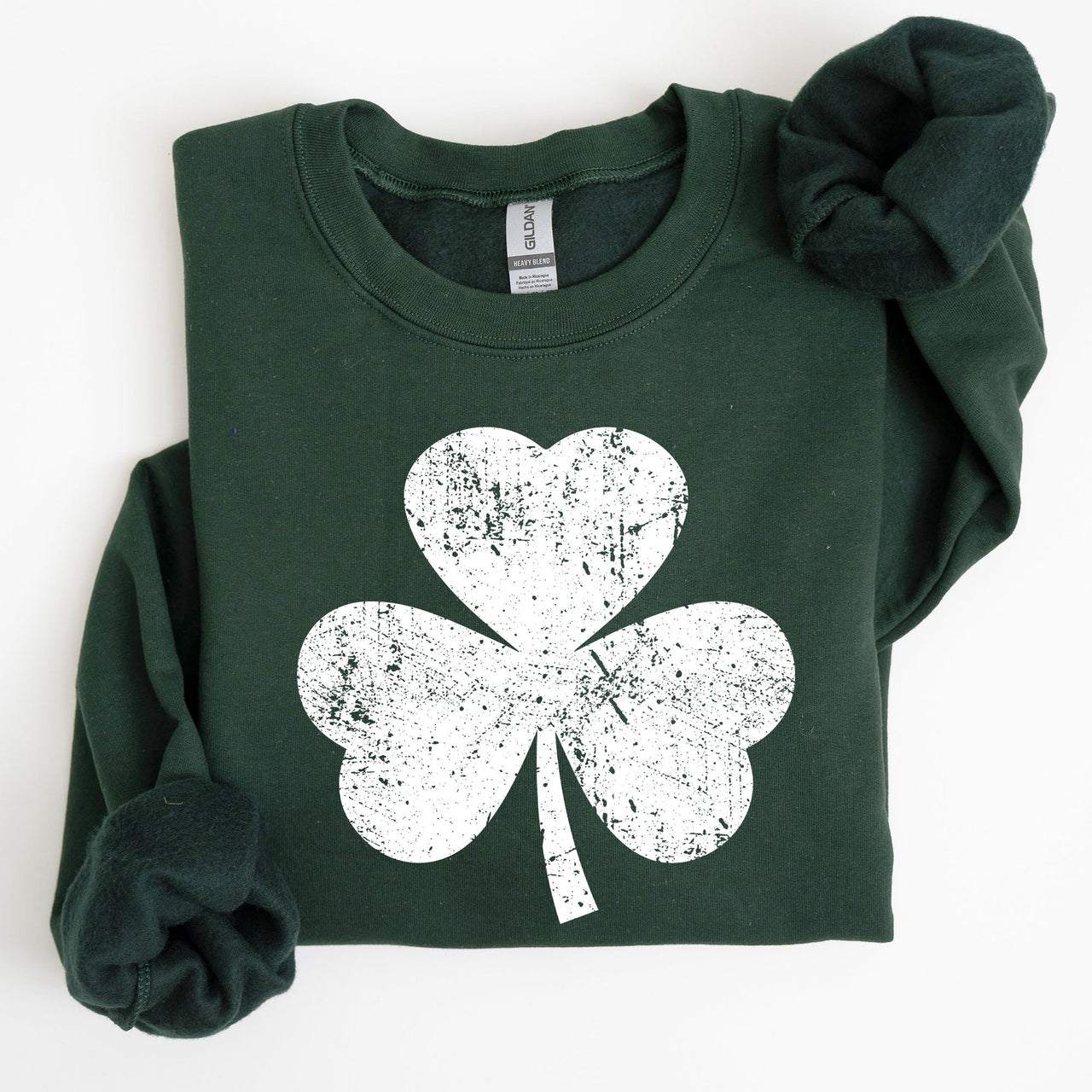 Retro Shamrock Clover Lucky Irish St Patrick's Day Charm Festive Vintage Inspired Sweatshirt