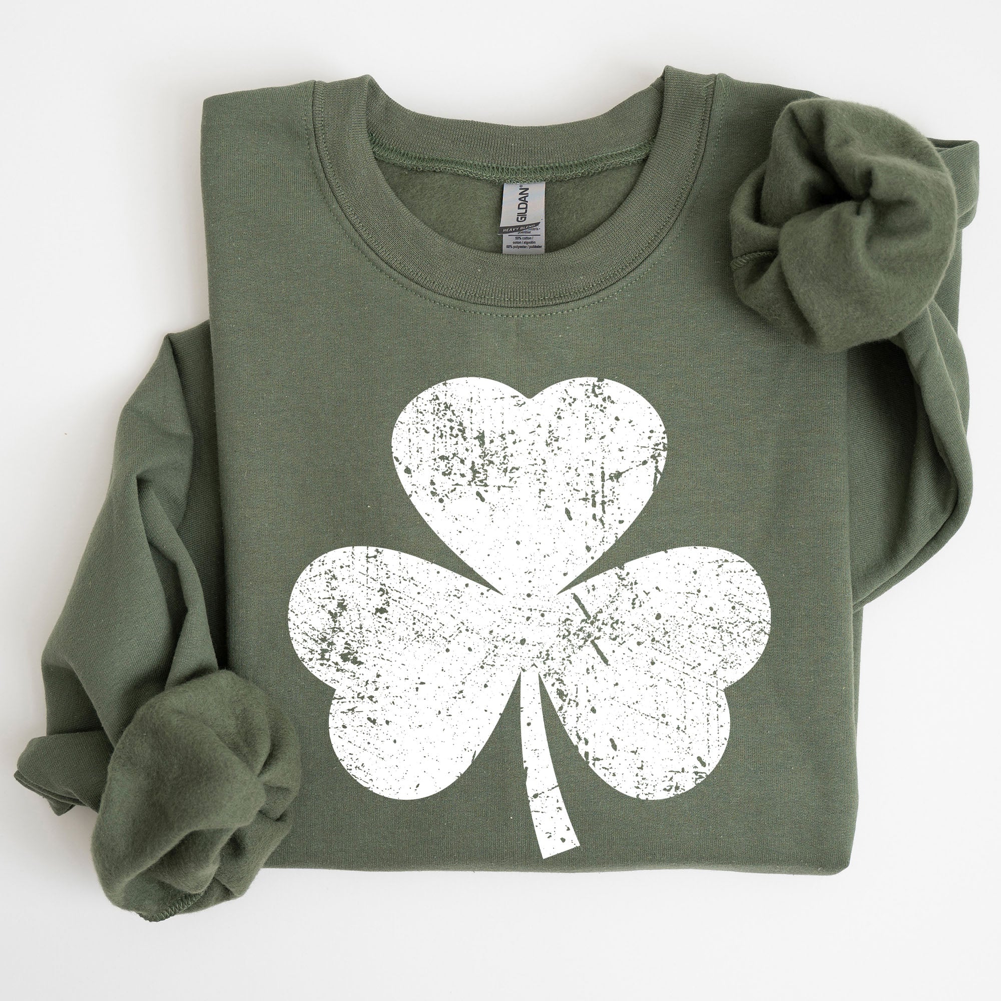 Retro Shamrock Clover Lucky Irish St Patrick's Day Charm Festive Vintage Inspired Sweatshirt