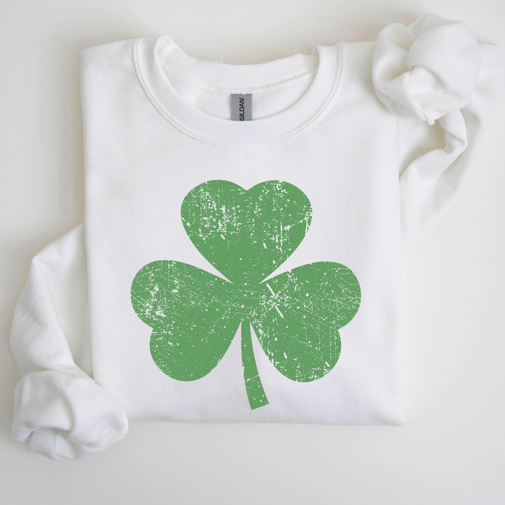 Retro Shamrock Clover Lucky Irish St Patrick's Day Charm Festive Vintage Inspired Sweatshirt