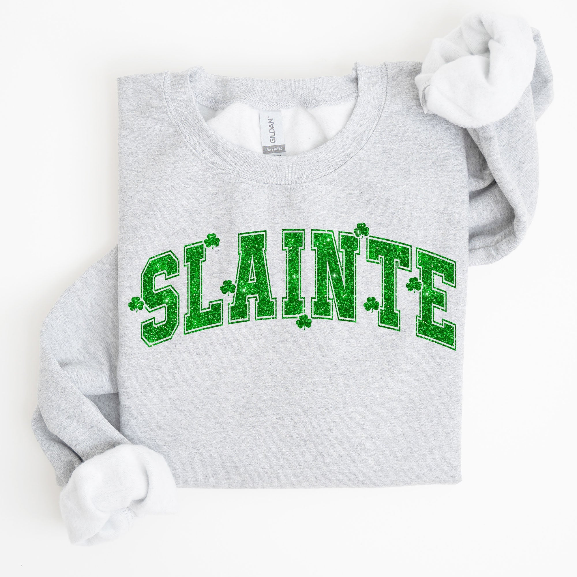 Slainte Shamrock Clover Lucky Irish Lucky Charm Retro St Patrick's Day Sweatshirt