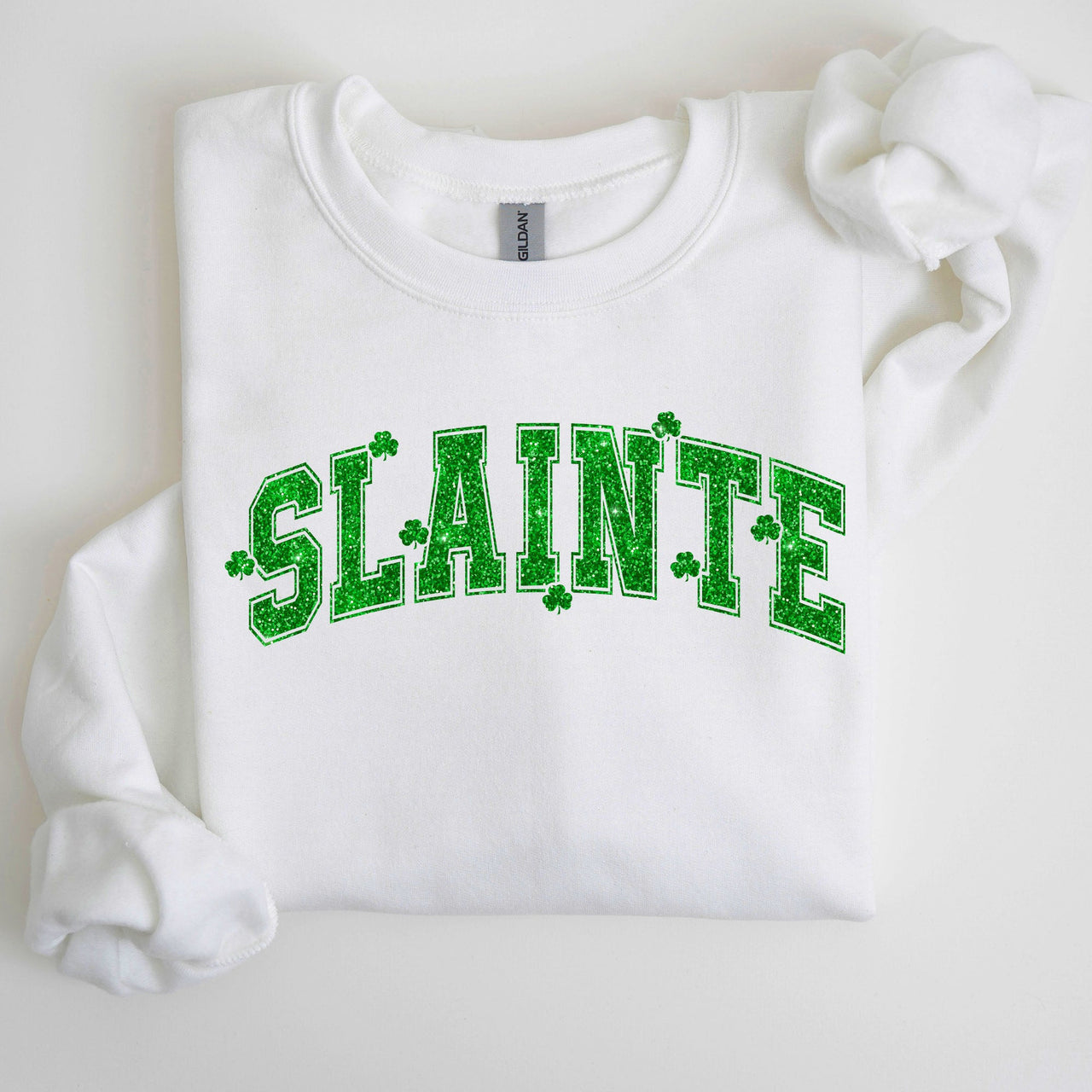 Slainte Shamrock Clover Lucky Irish Lucky Charm Retro St Patrick's Day Sweatshirt