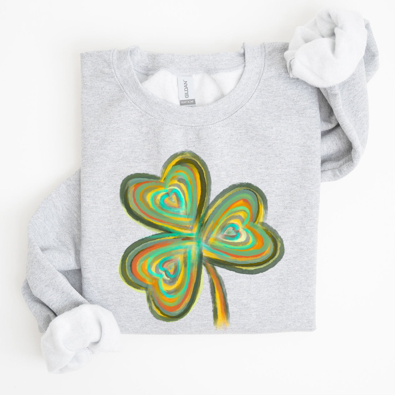 Pastel Shamrock Clover Lucky Irish Lucky Charm Retro St Patrick's Day Sweatshirt