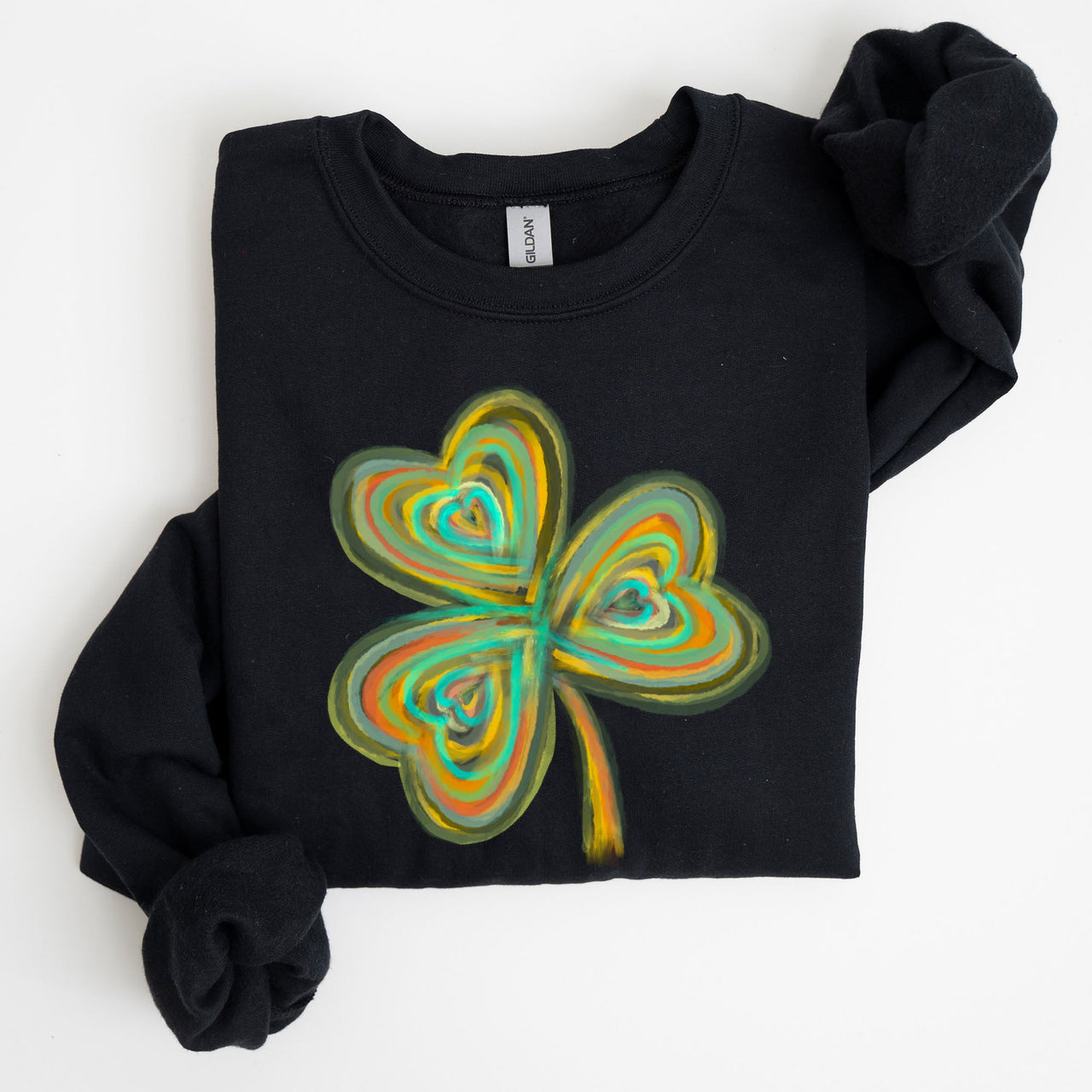 Pastel Shamrock Clover Lucky Irish Lucky Charm Retro St Patrick's Day Sweatshirt