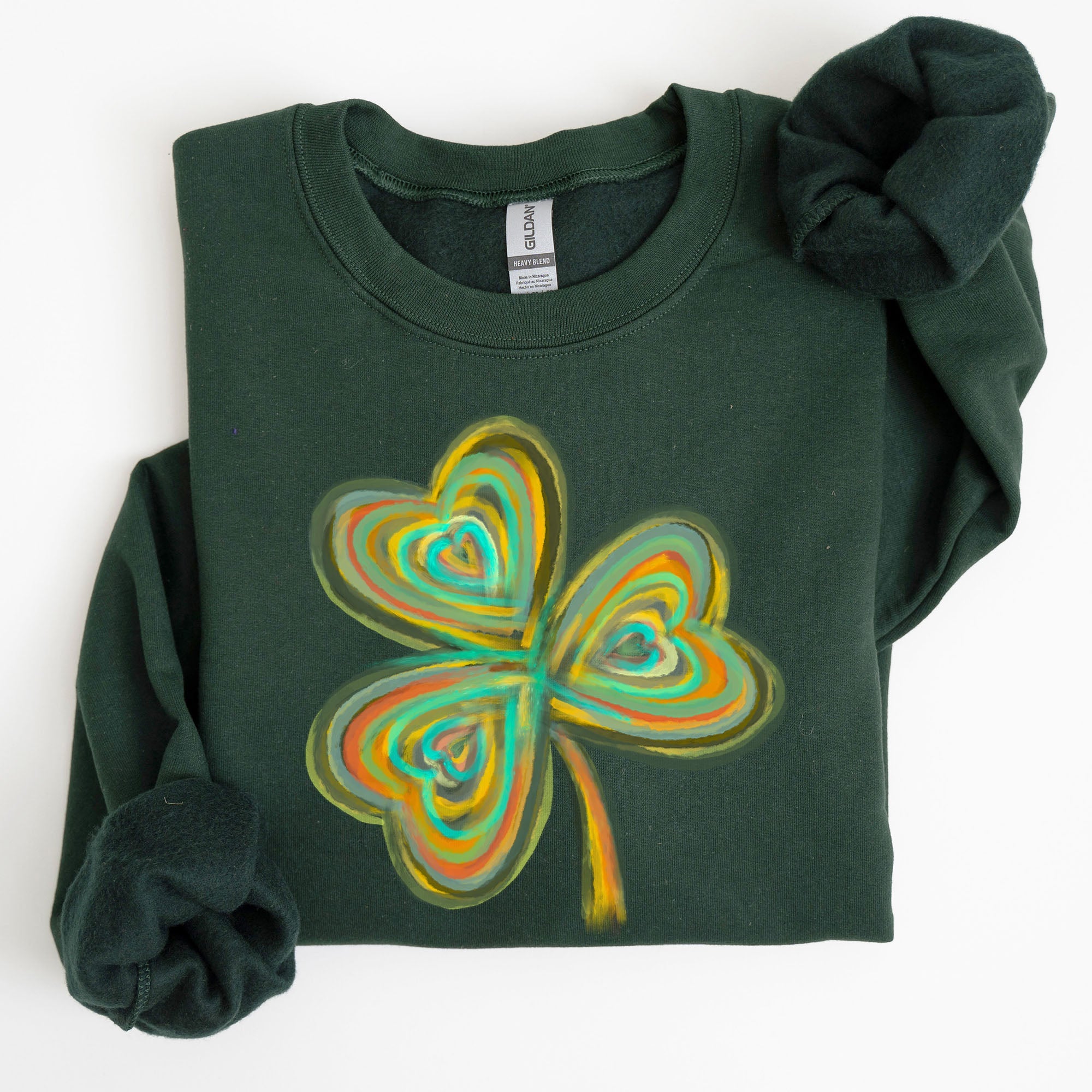Pastel Shamrock Clover Lucky Irish Lucky Charm Retro St Patrick's Day Sweatshirt