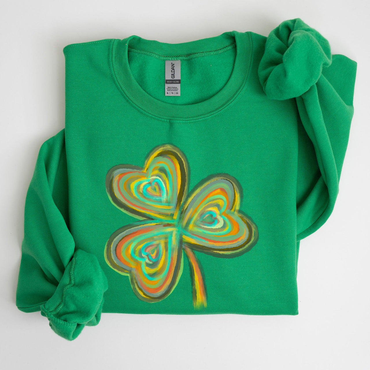 Pastel Shamrock Clover Lucky Irish Lucky Charm Retro St Patrick's Day Sweatshirt