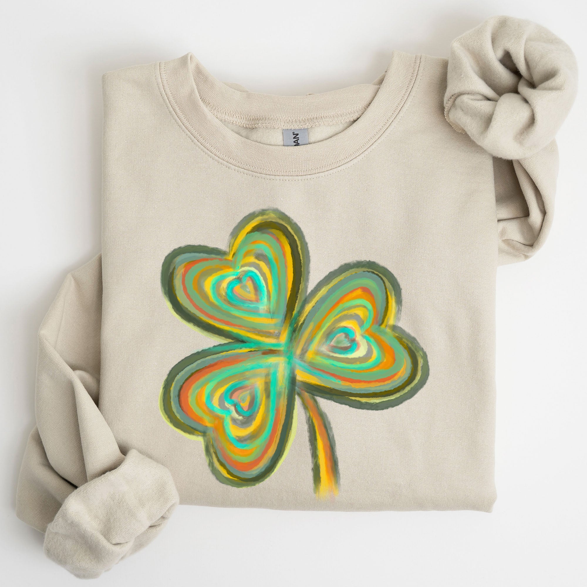 Pastel Shamrock Clover Lucky Irish Lucky Charm Retro St Patrick's Day Sweatshirt