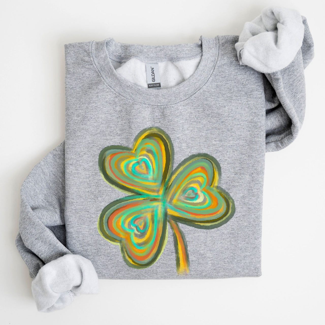 Pastel Shamrock Clover Lucky Irish Lucky Charm Retro St Patrick's Day Sweatshirt