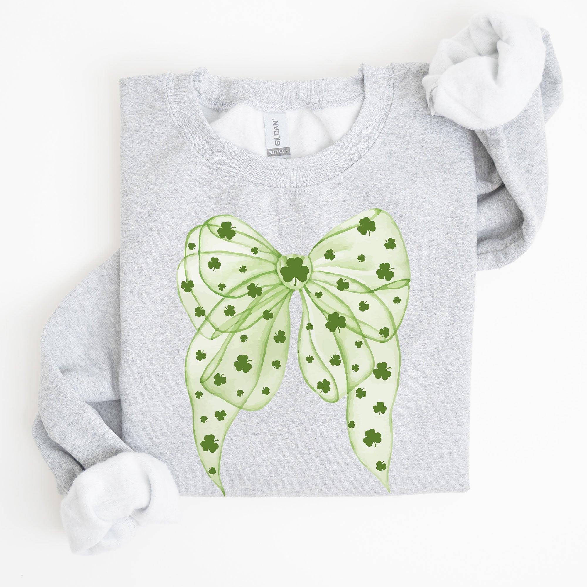 Green Coquette Bow Lucky Shamrock Irish Retro St Patrick's Day Celebration Sweatshirt
