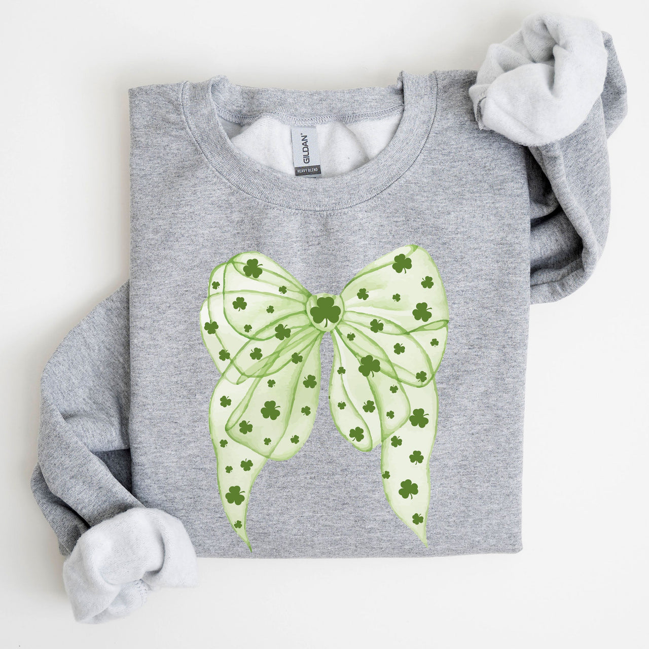 Green Coquette Bow Lucky Shamrock Irish Retro St Patrick's Day Celebration Sweatshirt