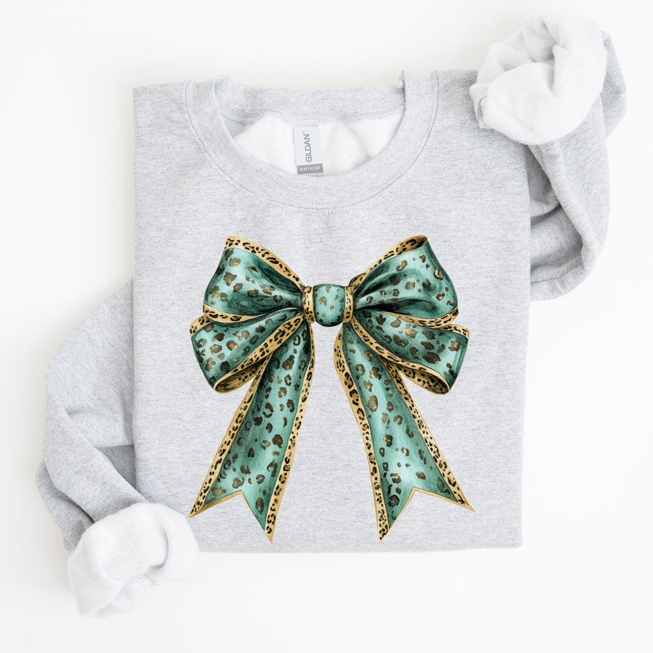 Leopard Bow Coquette Lucky Shamrock Irish Retro St Patrick's Day Graphic Sweatshirt