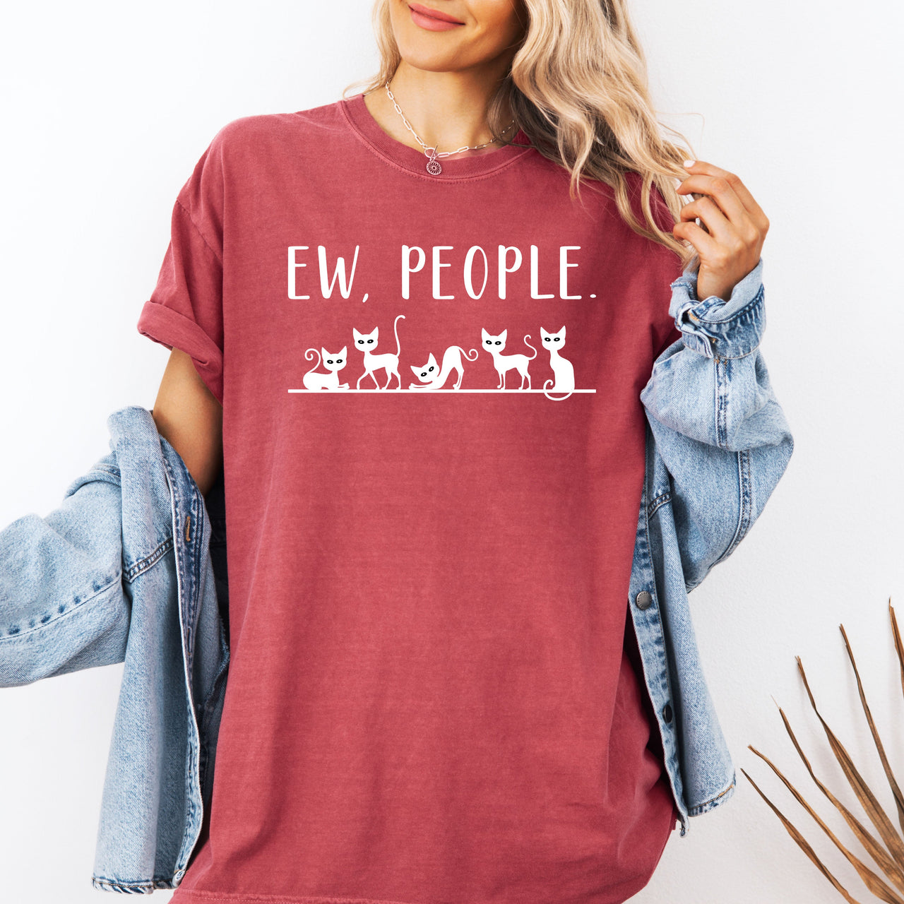 Ew People Sarcasm Cats Cat Lover Animal Lover Funny Sarcastic Comfort Colors Tee