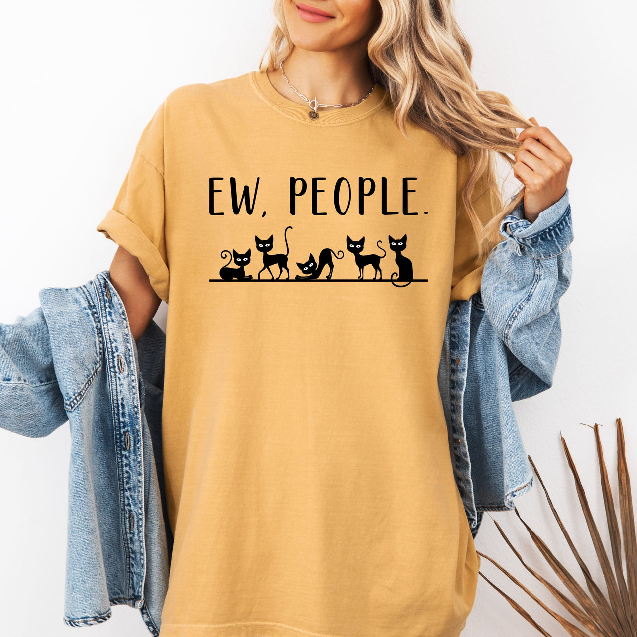 Ew People Sarcasm Cats Cat Lover Animal Lover Funny Sarcastic Comfort Colors Tee