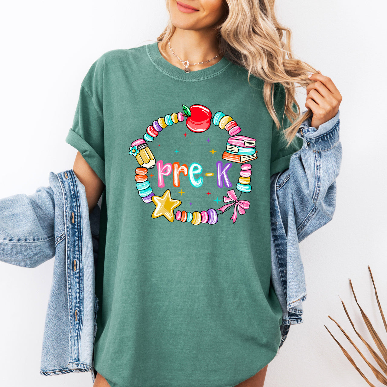 Kindergarten Neon Pink Teacher Back To School Confidence And Classroom Cheer Graphic Tee