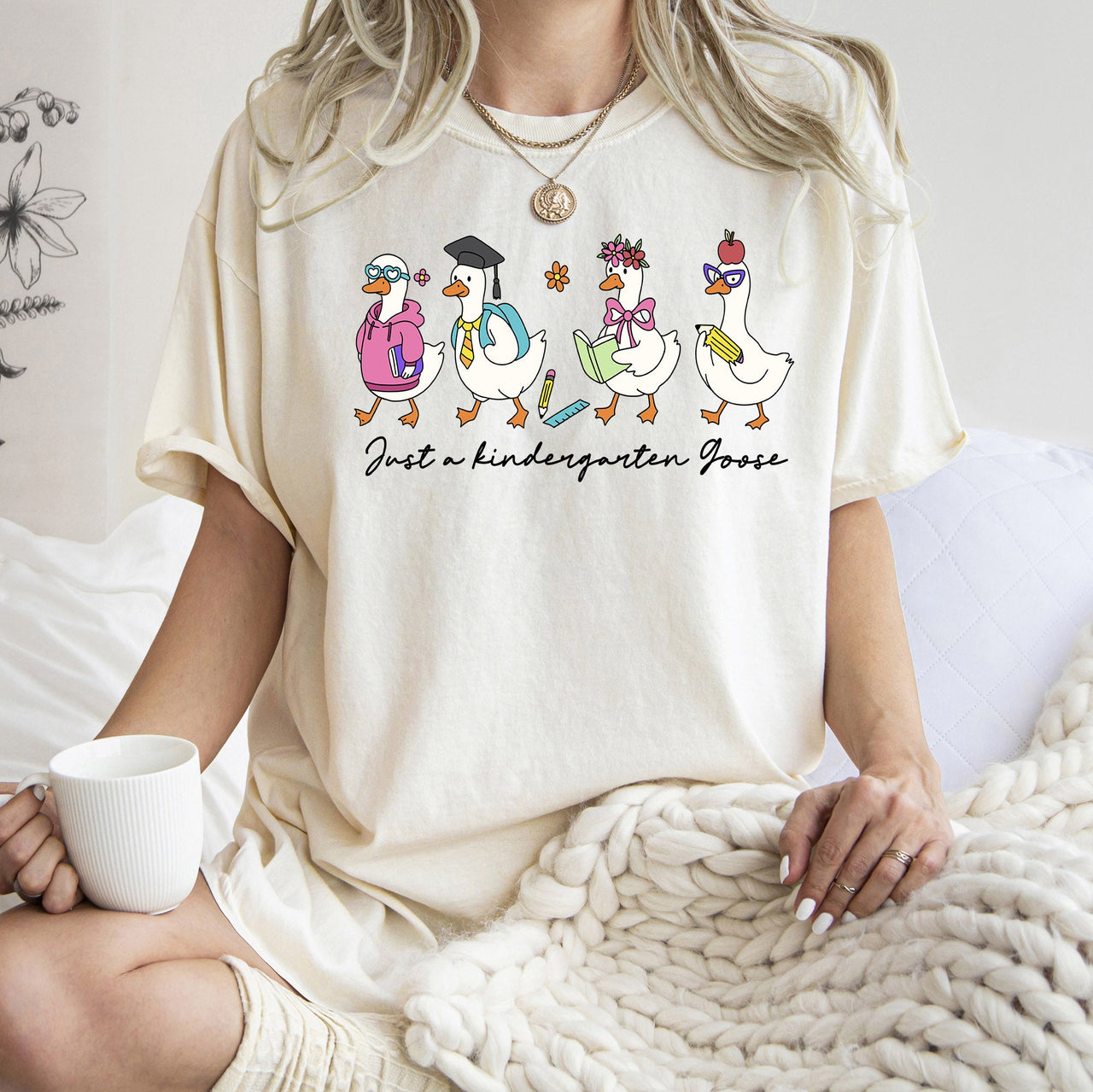 Just A Fourth Grade Goose Teacher Back To School First Day Edition Comfort Colors Tee