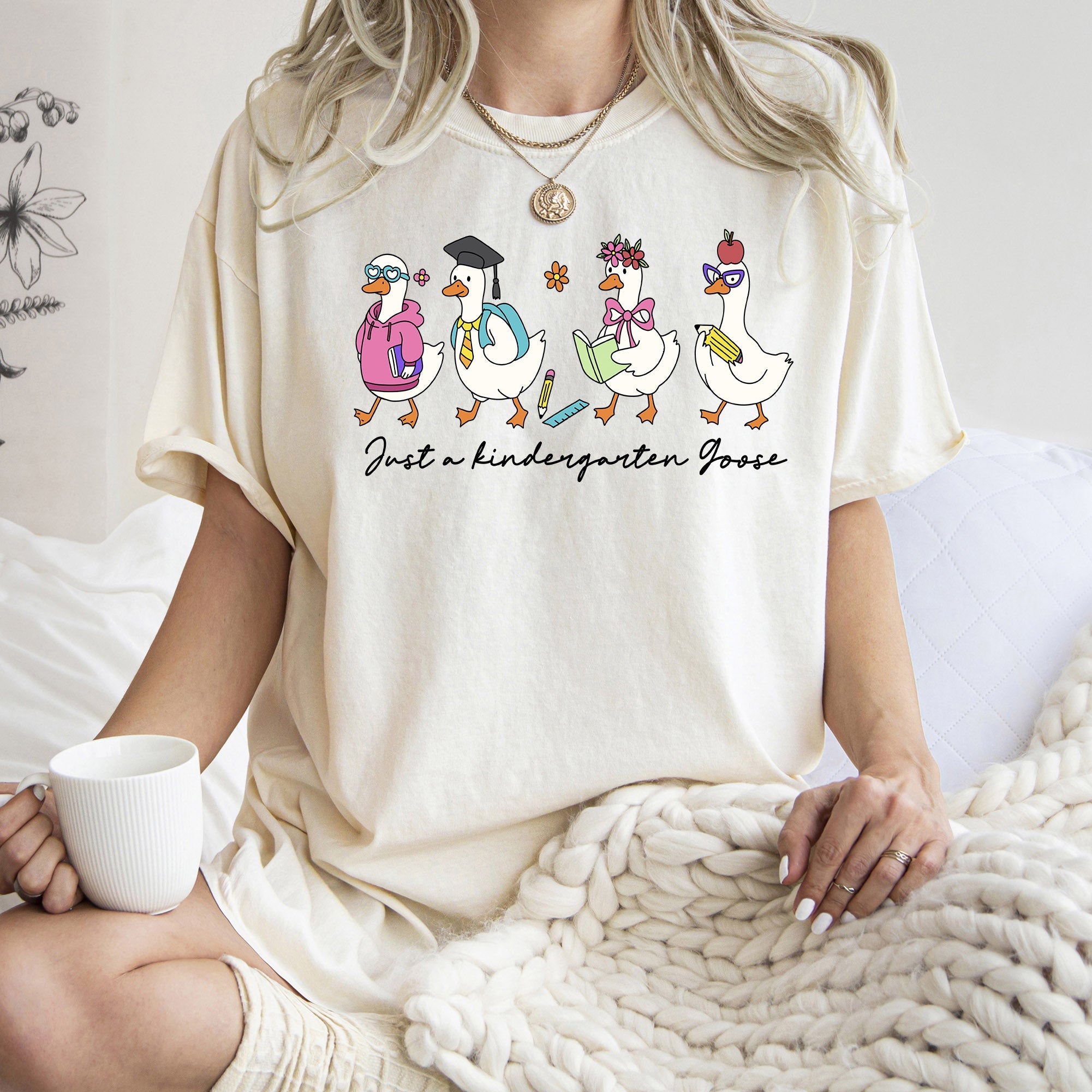 Just A Fourth Grade Goose Teacher Back To School First Day Edition Comfort Colors Tee