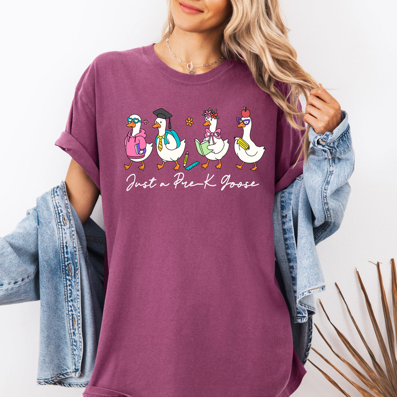 Just A Pre-K Goose Comfort Colors Tee
