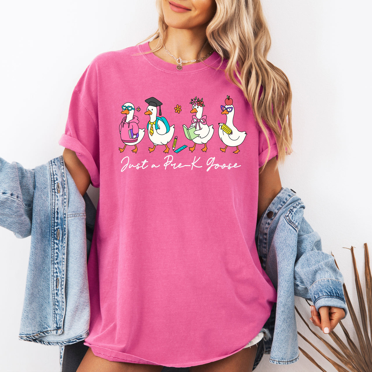 Just A Pre-K Goose Comfort Colors Tee