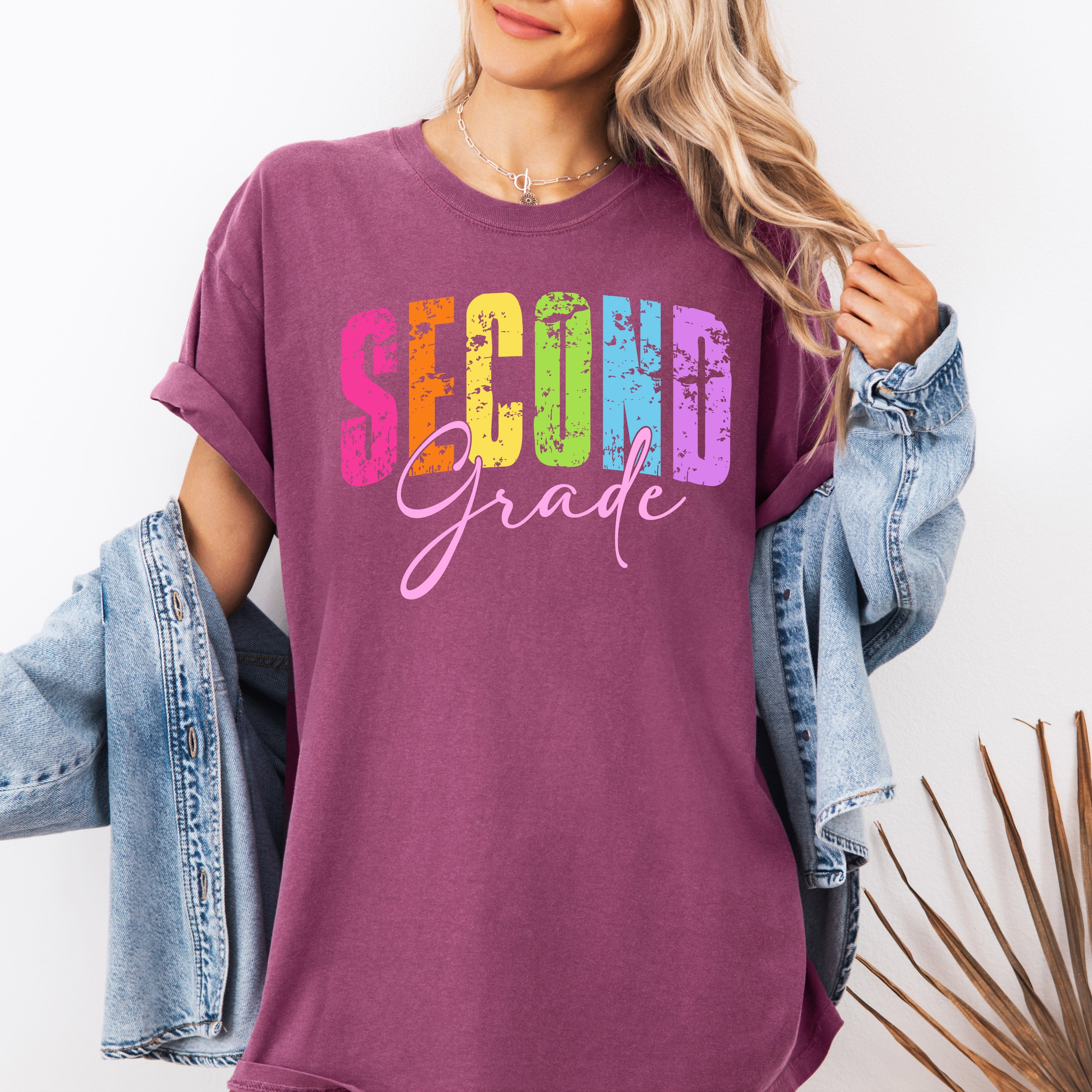 Second Grade Retro Teacher Back To School First Day Teacher Appreciation Comfort Colors Tee