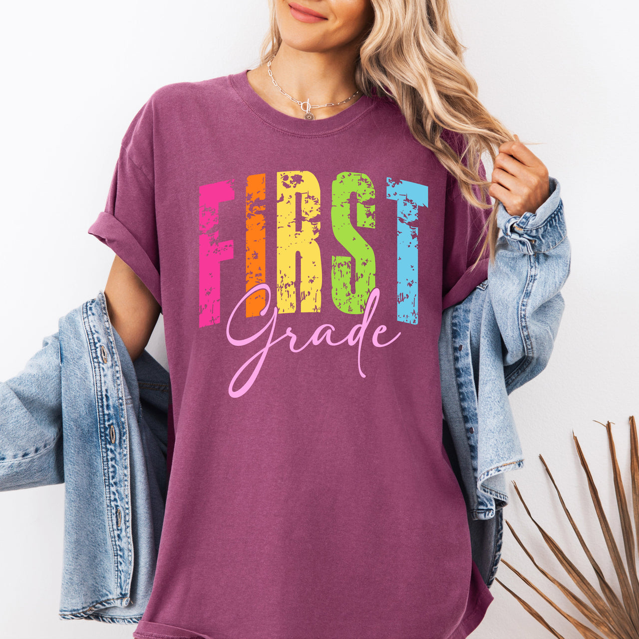 First Grade Retro Teacher Back To School Teacher Appreciation Comfort Colors Tee