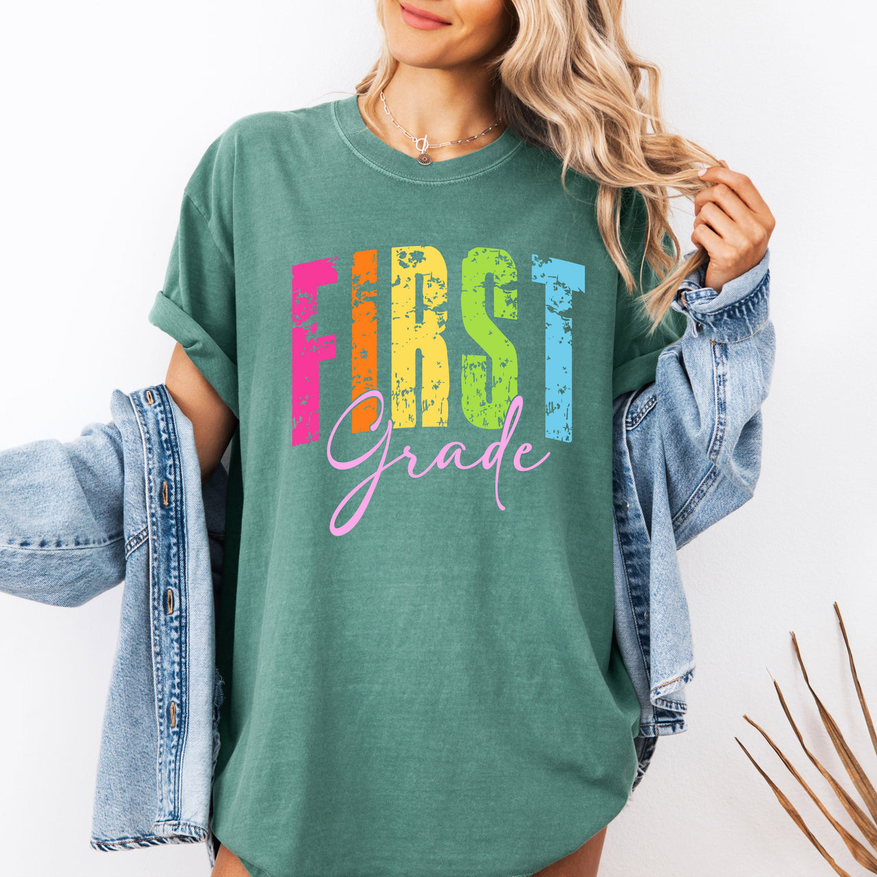 First Grade Retro Teacher Back To School Teacher Appreciation Comfort Colors Tee