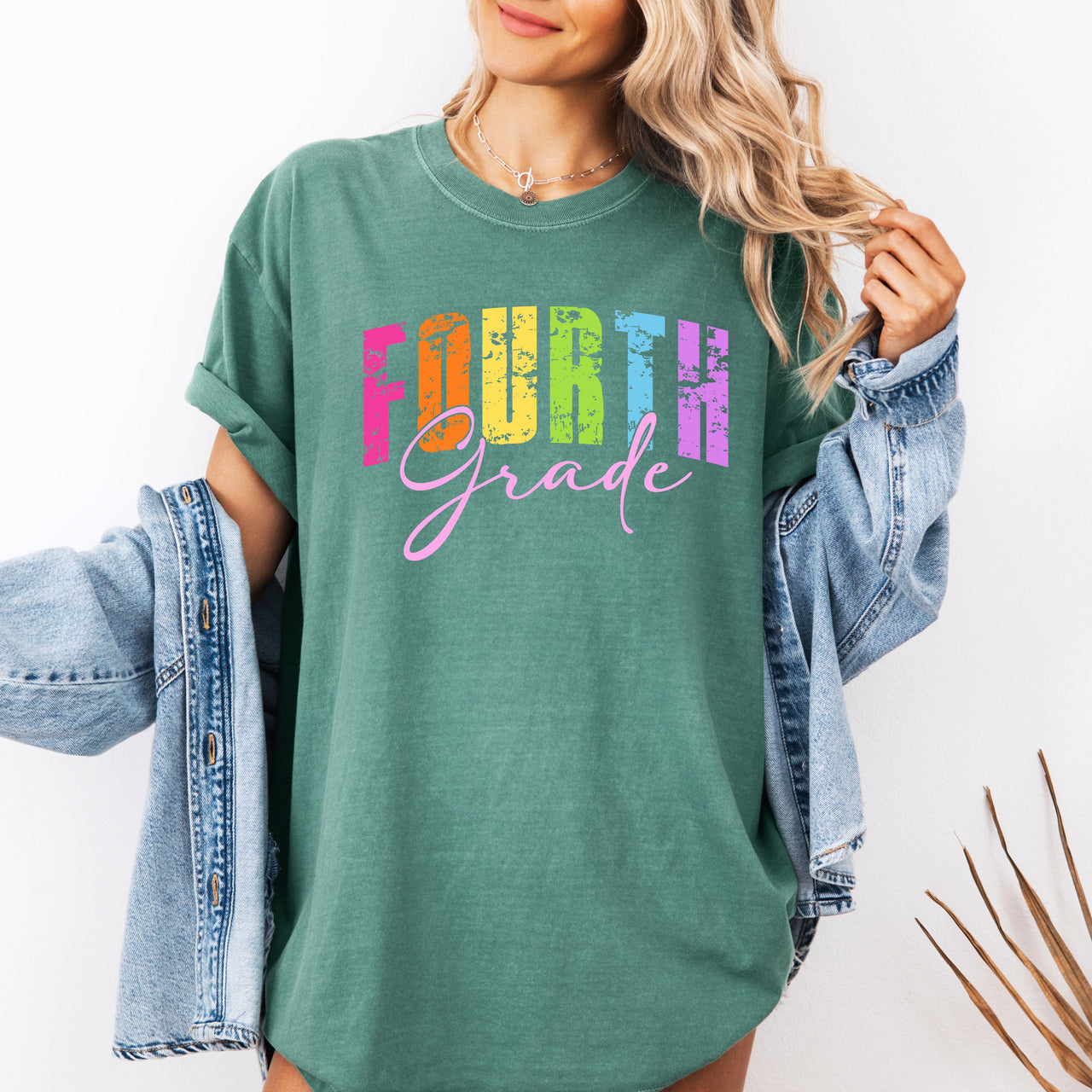 Fourth Grade Retro Teacher Back To School First Day Of School Cute Teacher Appreciation Coquette Comfort Colors Tee