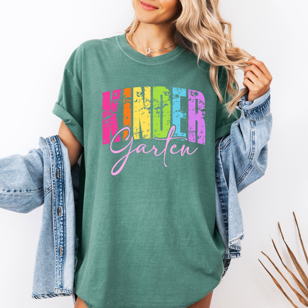 Kindergarten Retro Teacher Back To School First Day Of School Appreciation Coquette Comfort Colors Tee