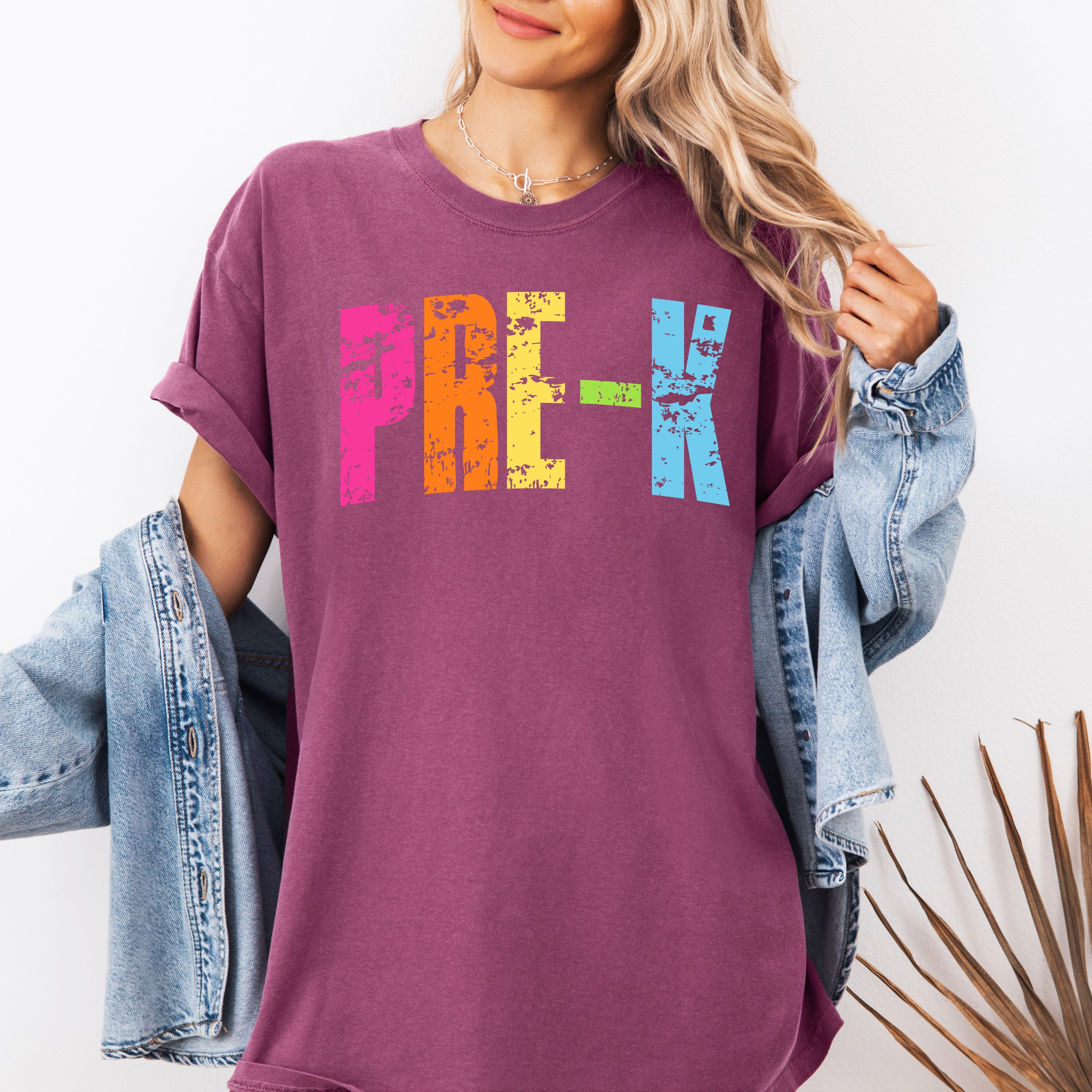 Pre-K Retro Teacher Appreciation First Day Back to School Edition Comfort Colors Tee
