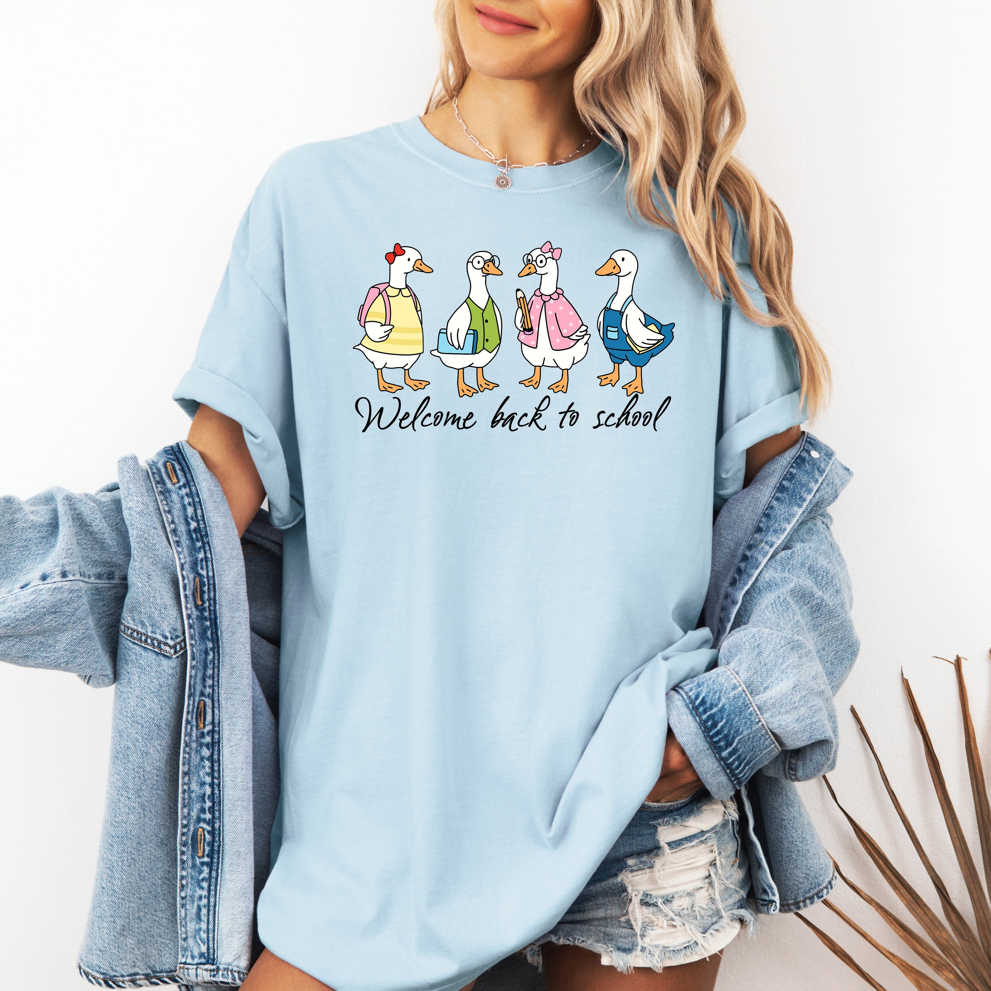 Silly Goose Teacher Club Back to School First Day of School Teacher Appreciation Comfort Colors Tee