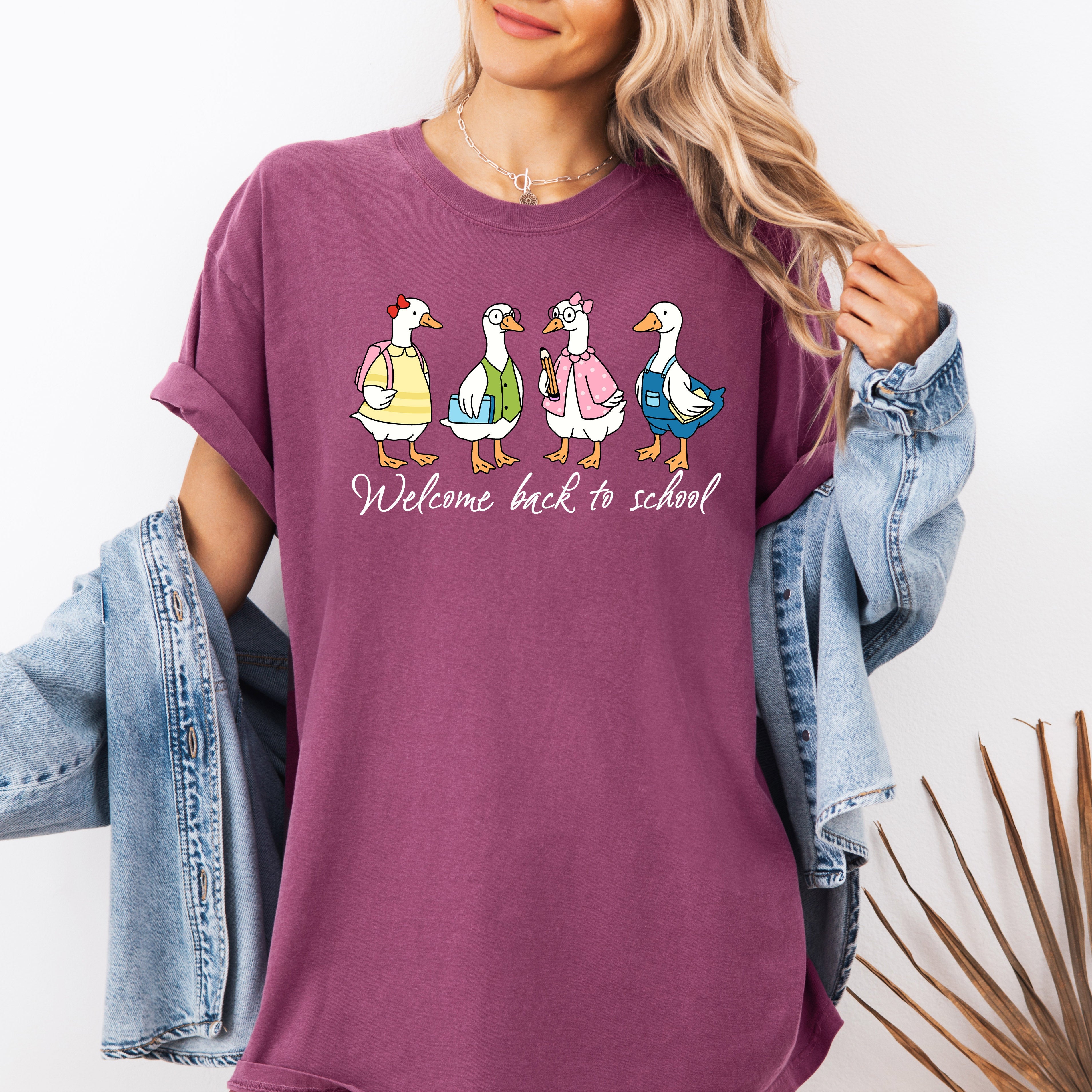 Silly Goose Teacher Club Back to School First Day of School Teacher Appreciation Comfort Colors Tee
