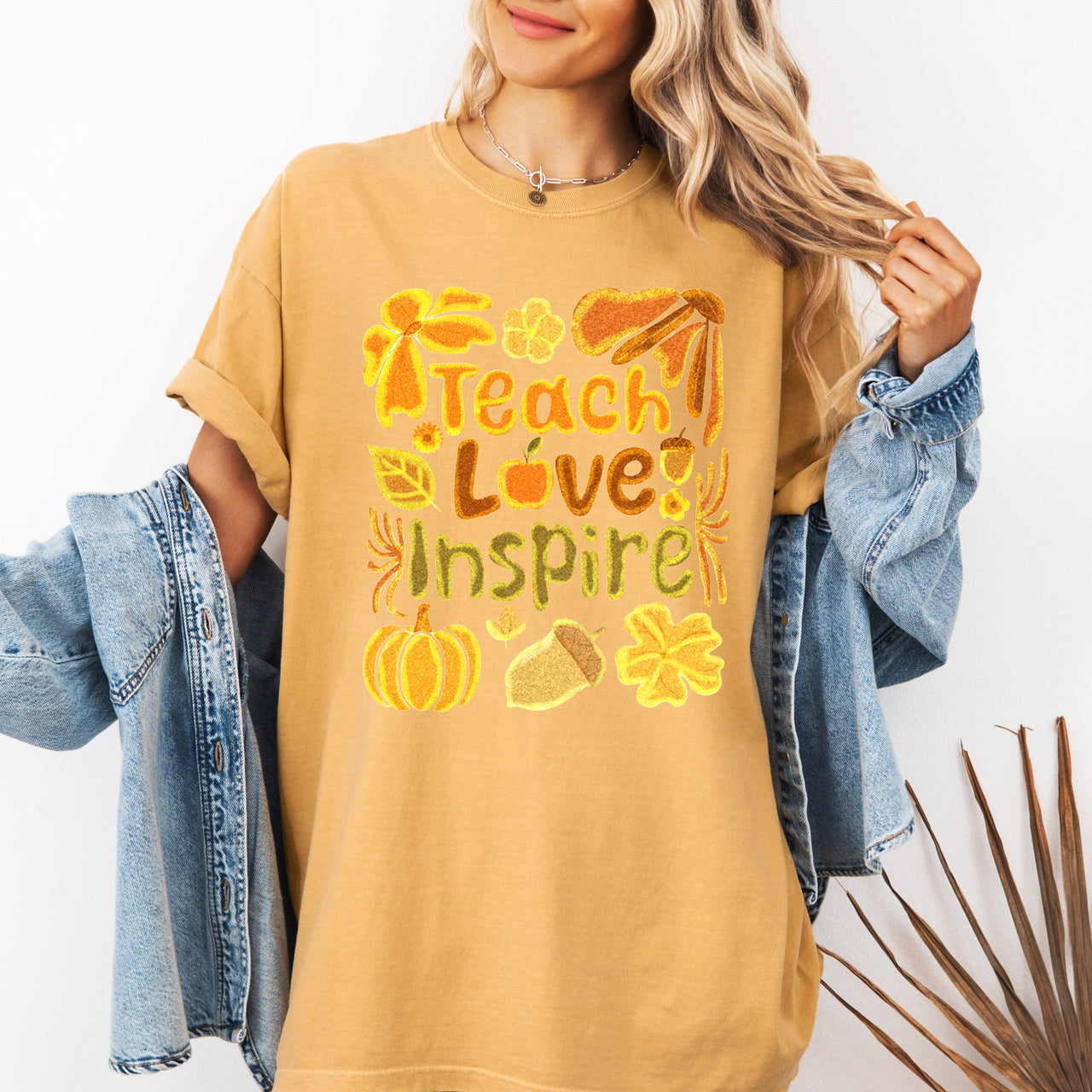 Teach Love Inspire Teacher Appreciation Back To School Motto Fall Season Comfort Colors Tee