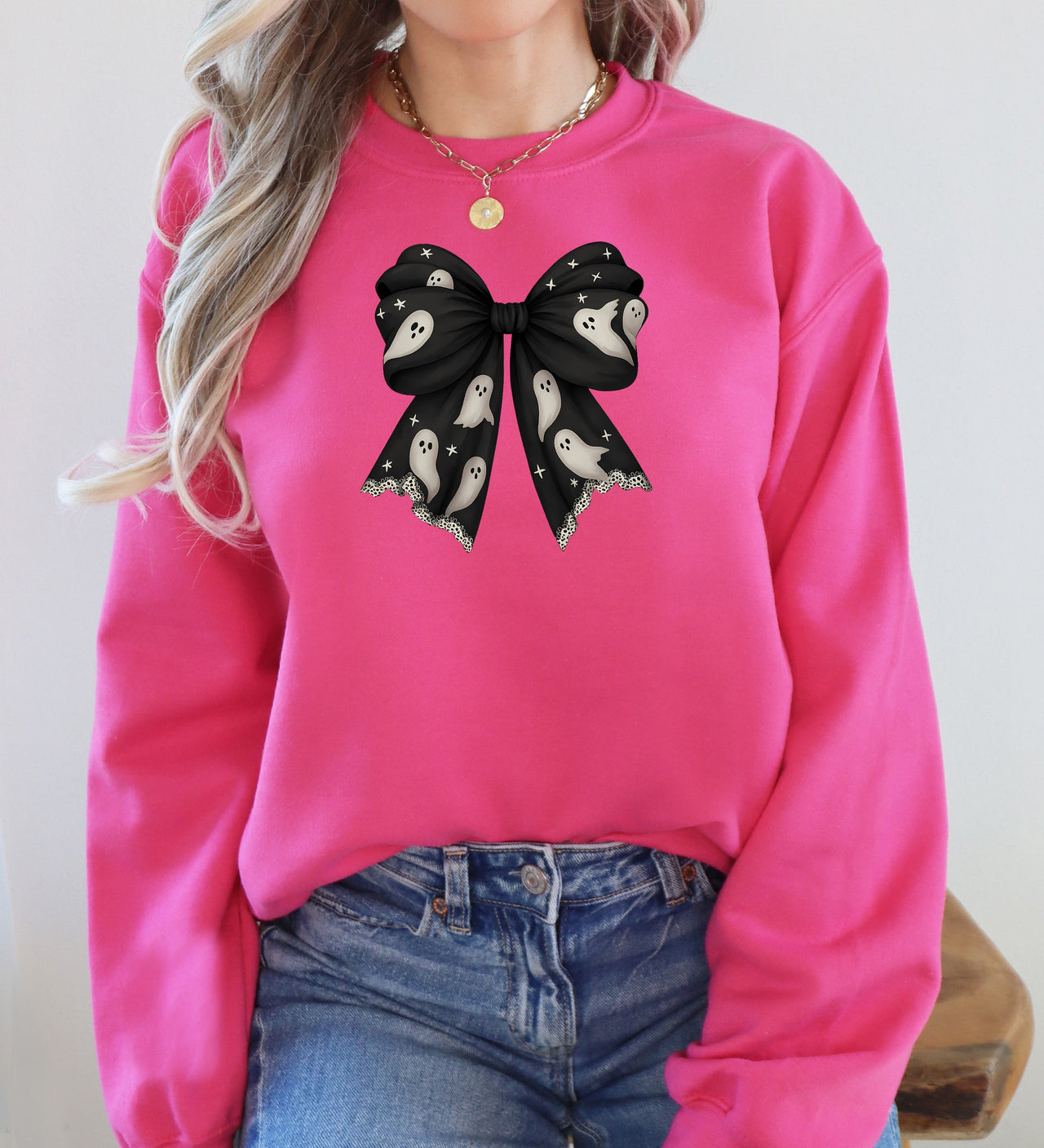 Halloween Bow Coquette Minimalist Retro Vintage Spooky Costume Fall Graphic Sweatshirt