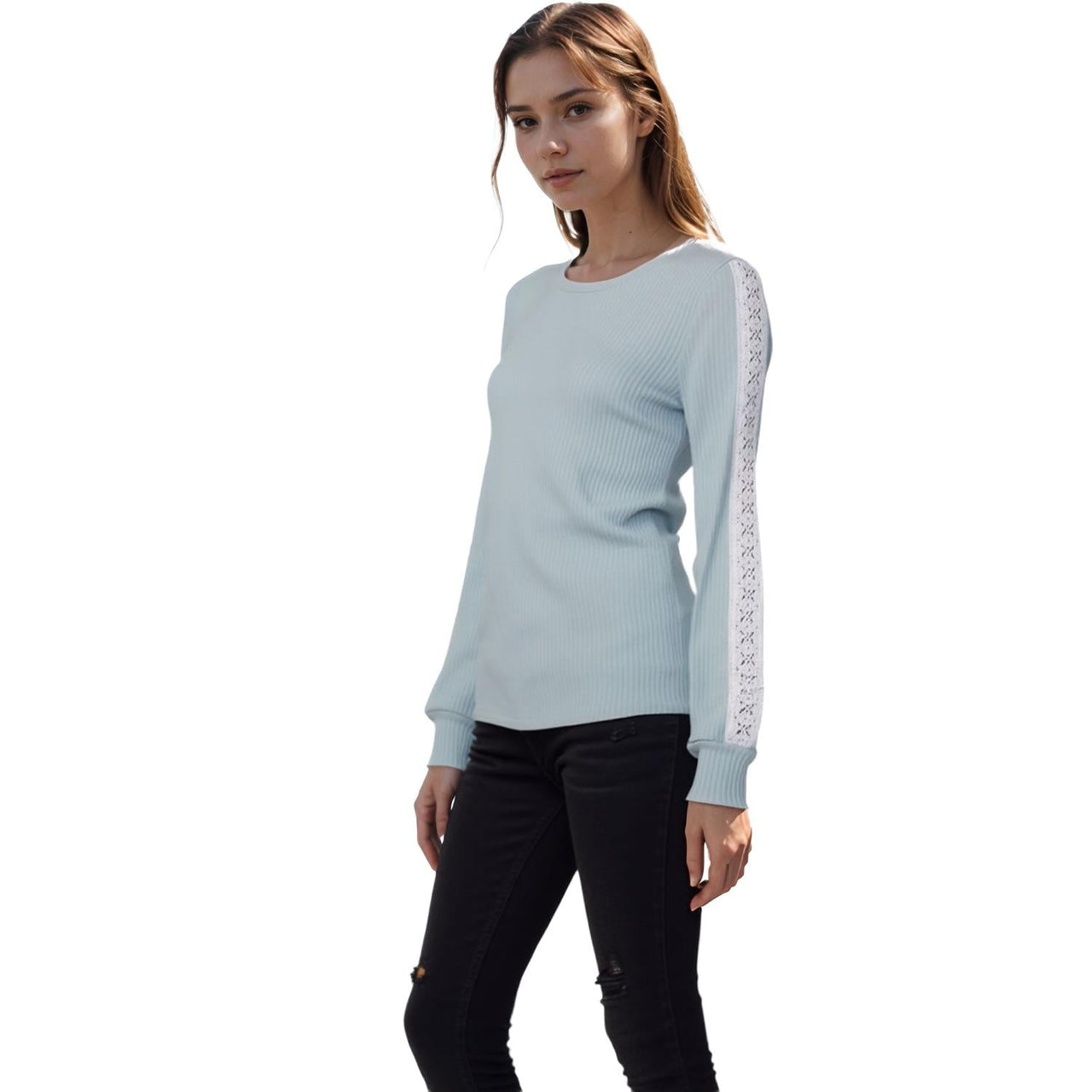 Pleione Women's Round Neck Sweater in Mint