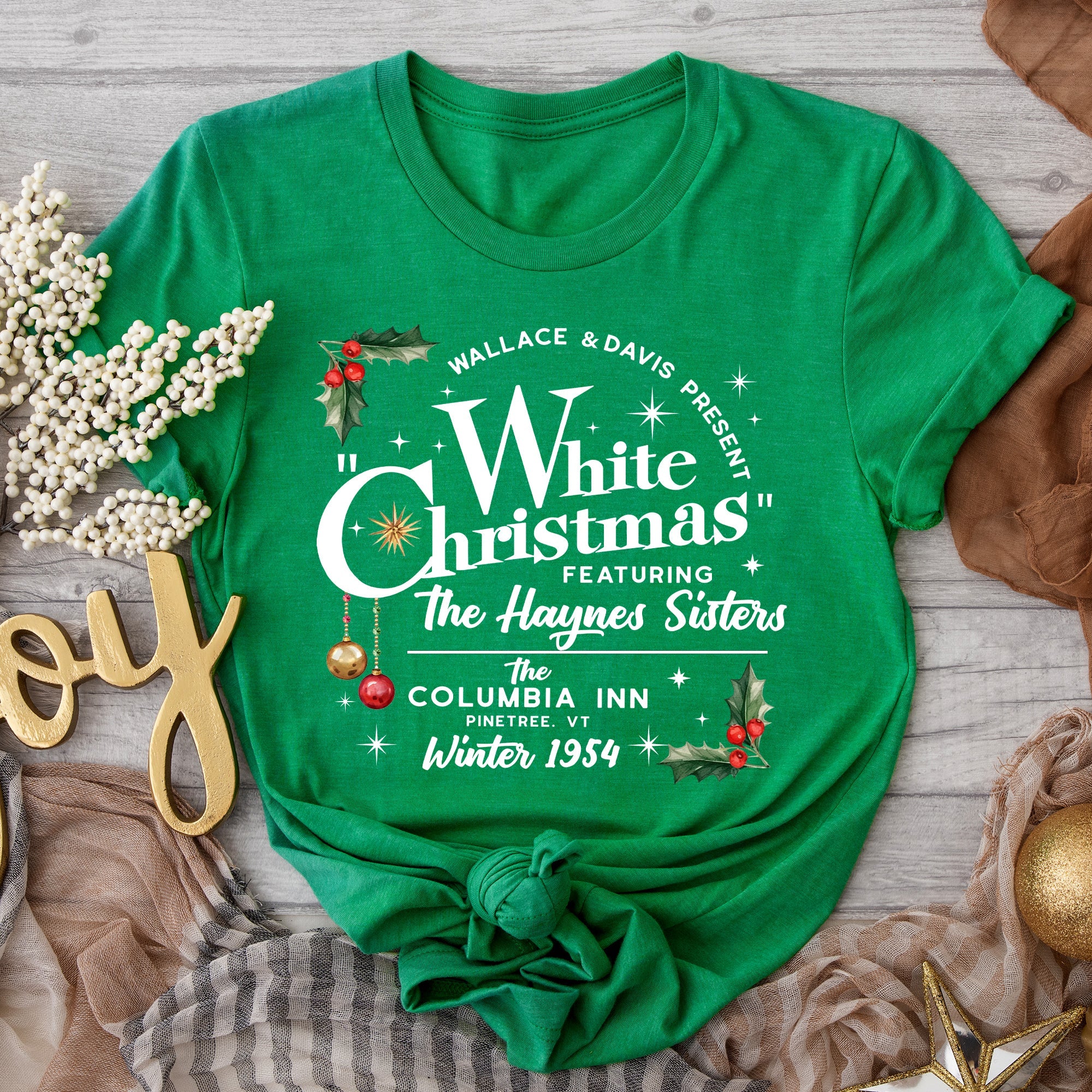 White Christmas Movie Poster Classic Edition Vintage Style Holiday Film Graphic Tee