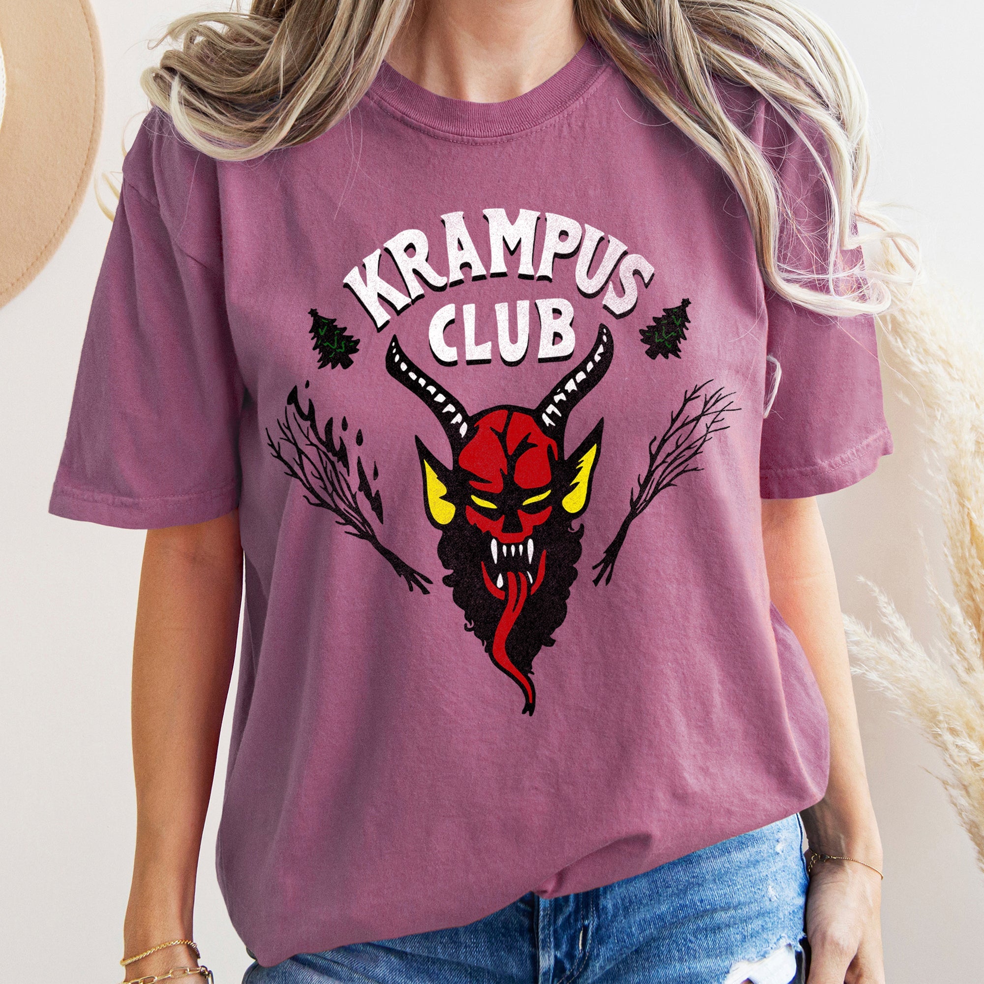 Krampus Club Christmas Naughty Stranger Festive Holiday Vibe Edition Comfort Colors Tee