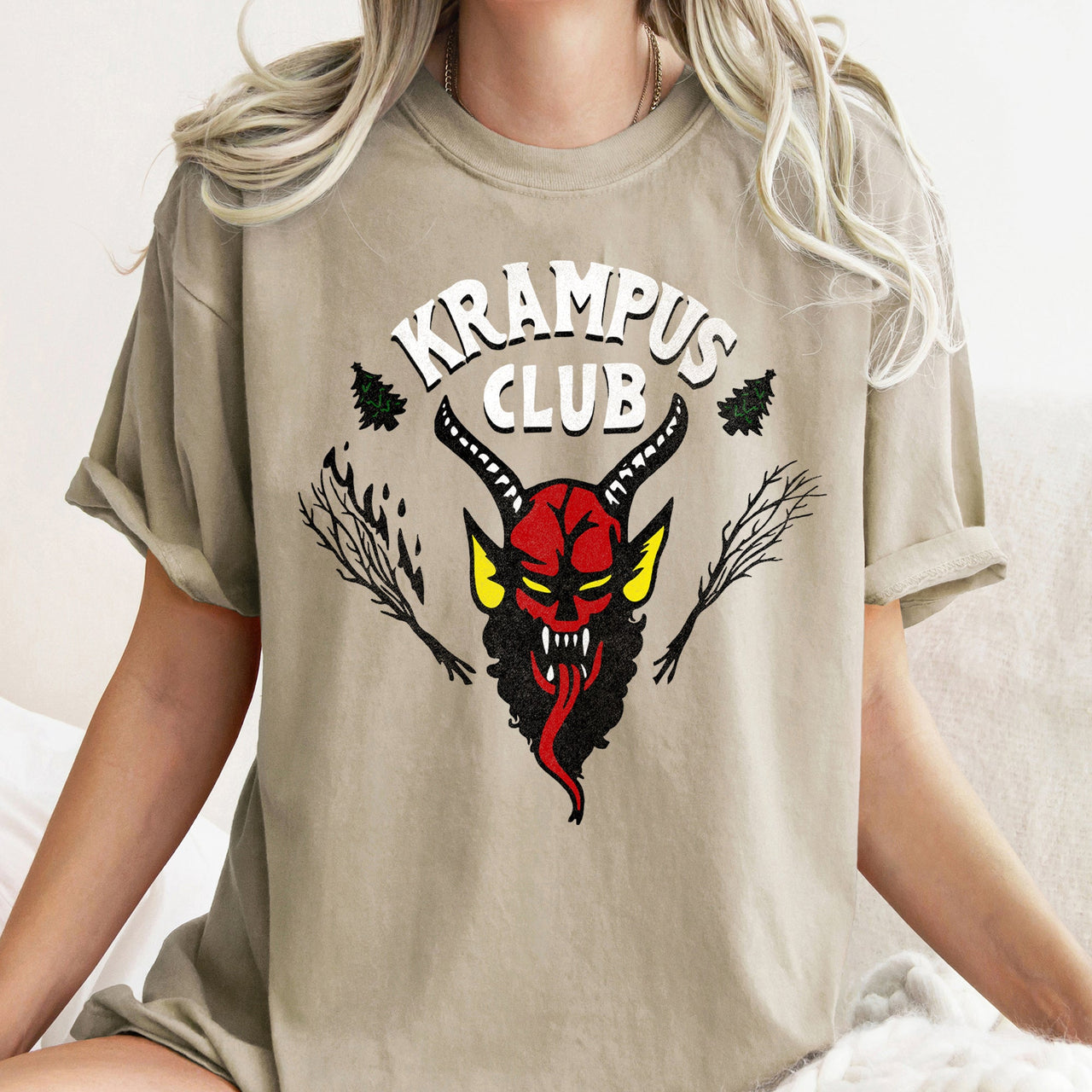 Krampus Club Christmas Naughty Stranger Festive Holiday Vibe Edition Comfort Colors Tee