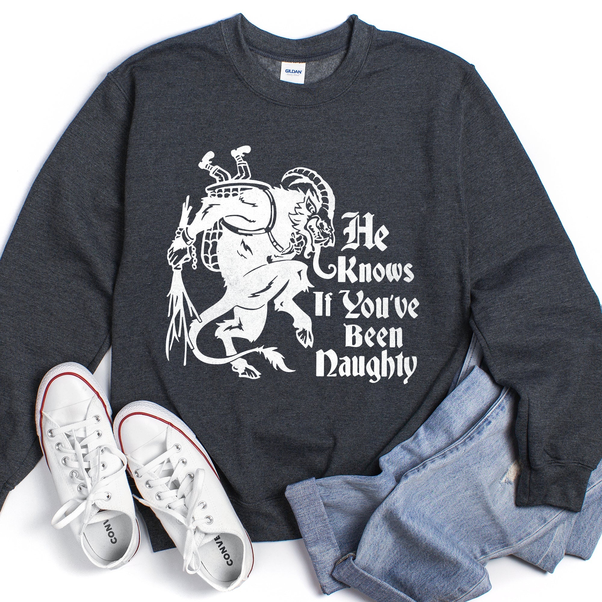 Krampus Naughty Santa Christmas Sweatshirt