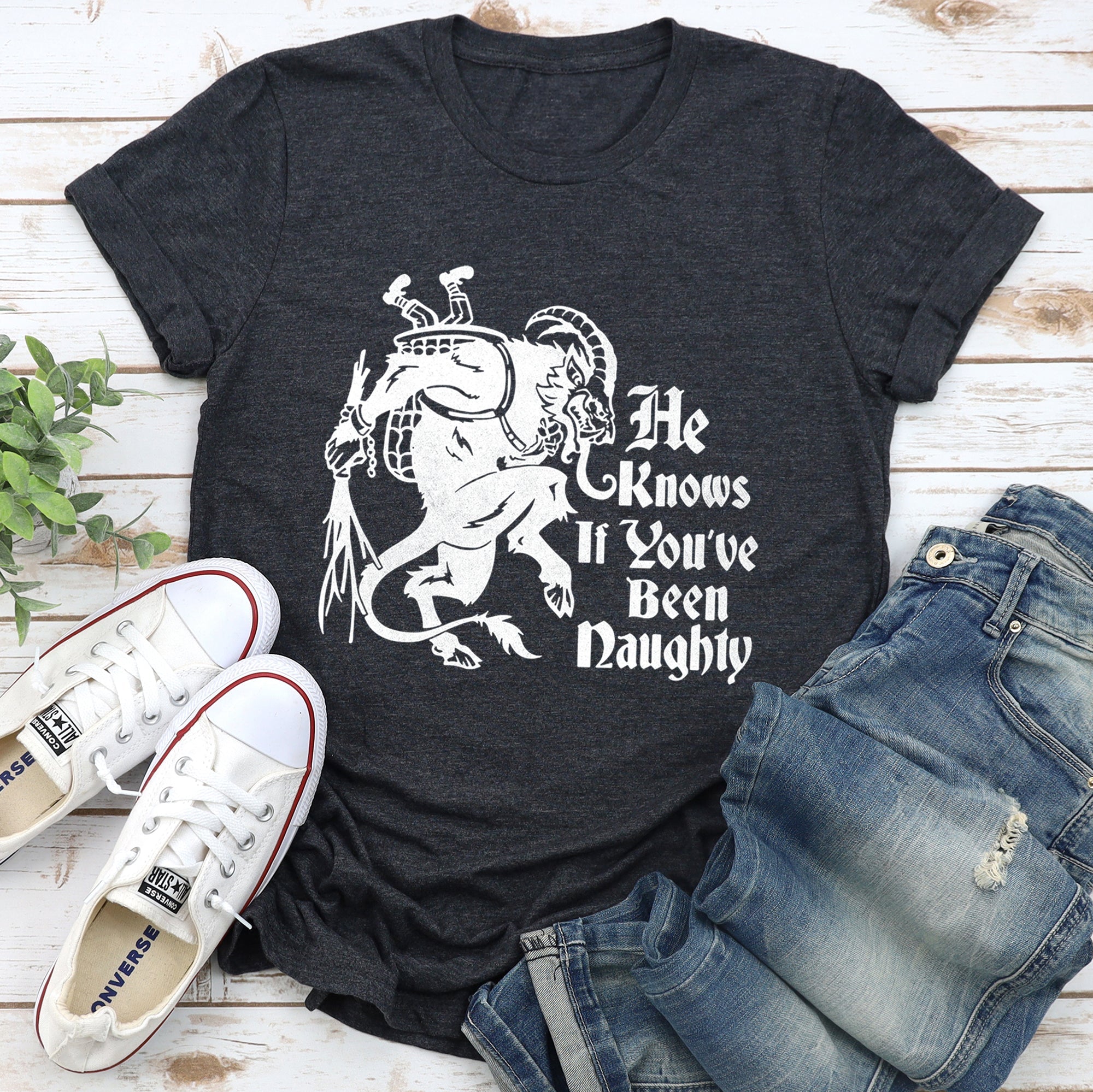 Exclusive Limited Krampus Naughty Santa Christmas Nice Holiday Edition Graphic Tee