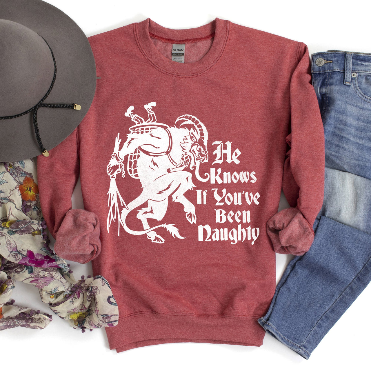 Krampus Naughty Santa Christmas Sweatshirt