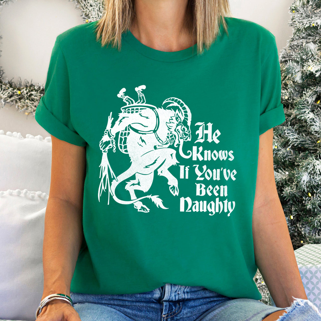 Exclusive Limited Krampus Naughty Santa Christmas Nice Holiday Edition Graphic Tee