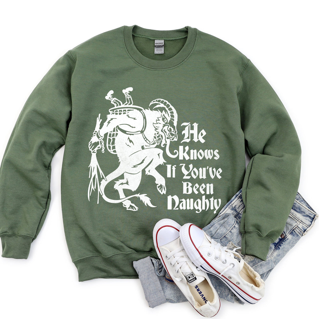 Krampus Naughty Santa Christmas Sweatshirt