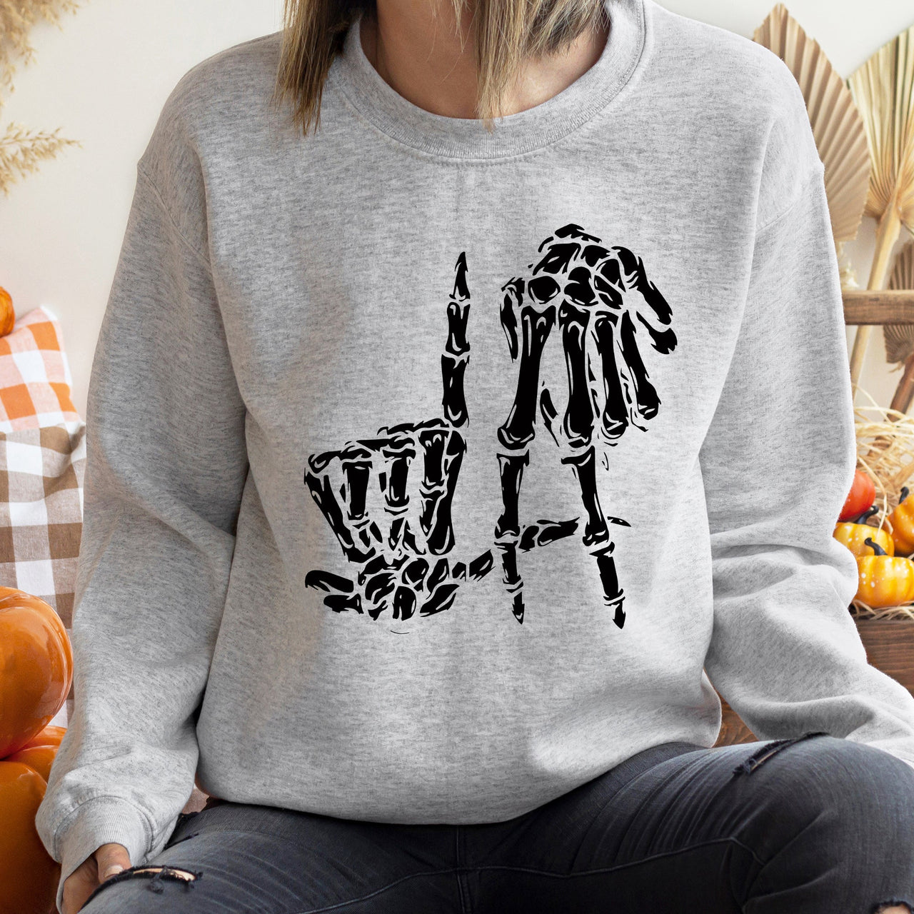 Skeleton Halloween Night Parade And Graveyard Scene Illustration Hand Drawn Limited Edition Sweatshirt