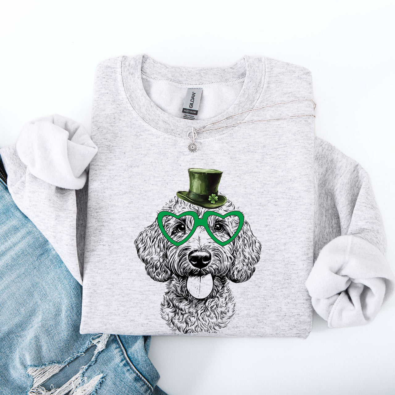 Labradoodle Adorable Dog St Patrick's Day Irish Lucky Festive Cozy For Dog Lovers Sweatshirt