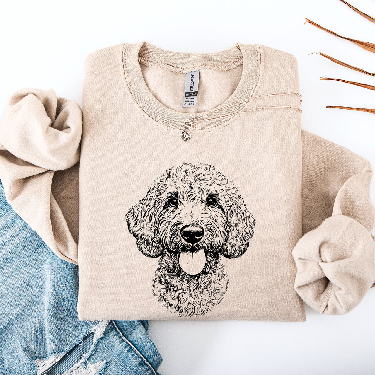 Labradoodle Dog Lover Portrait And Breed Artwork For Pet Parents And Dog Family Sweatshirt