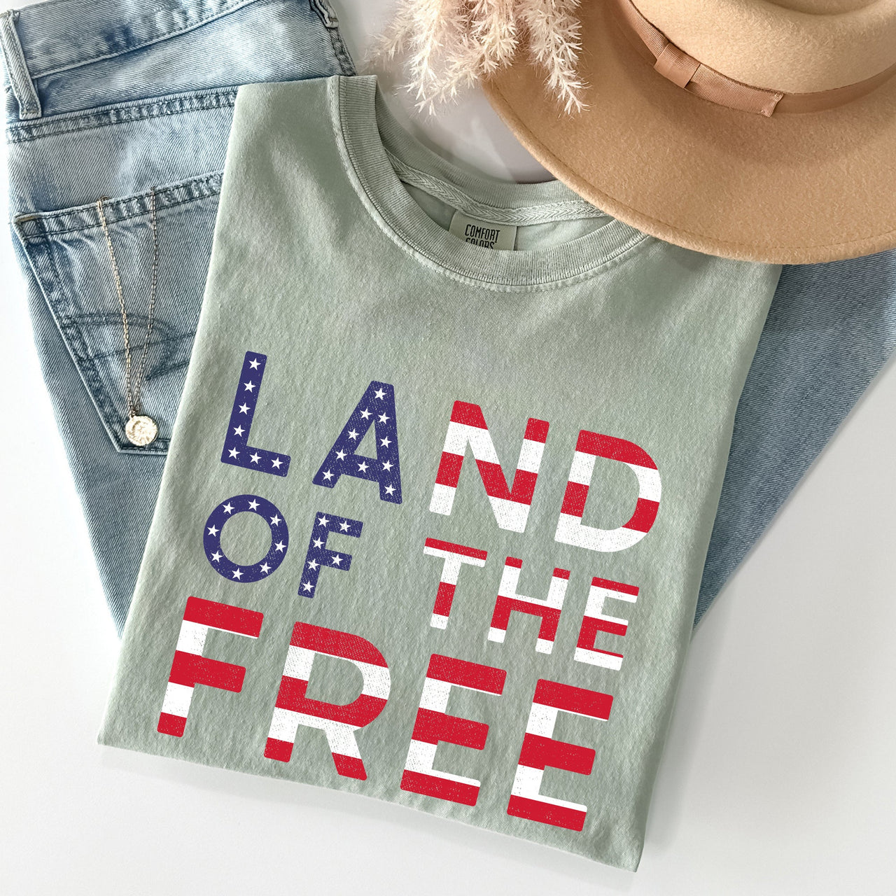 Land Of The Free Patriotic 4th Of July American Pride Edition Comfort Colors Tee
