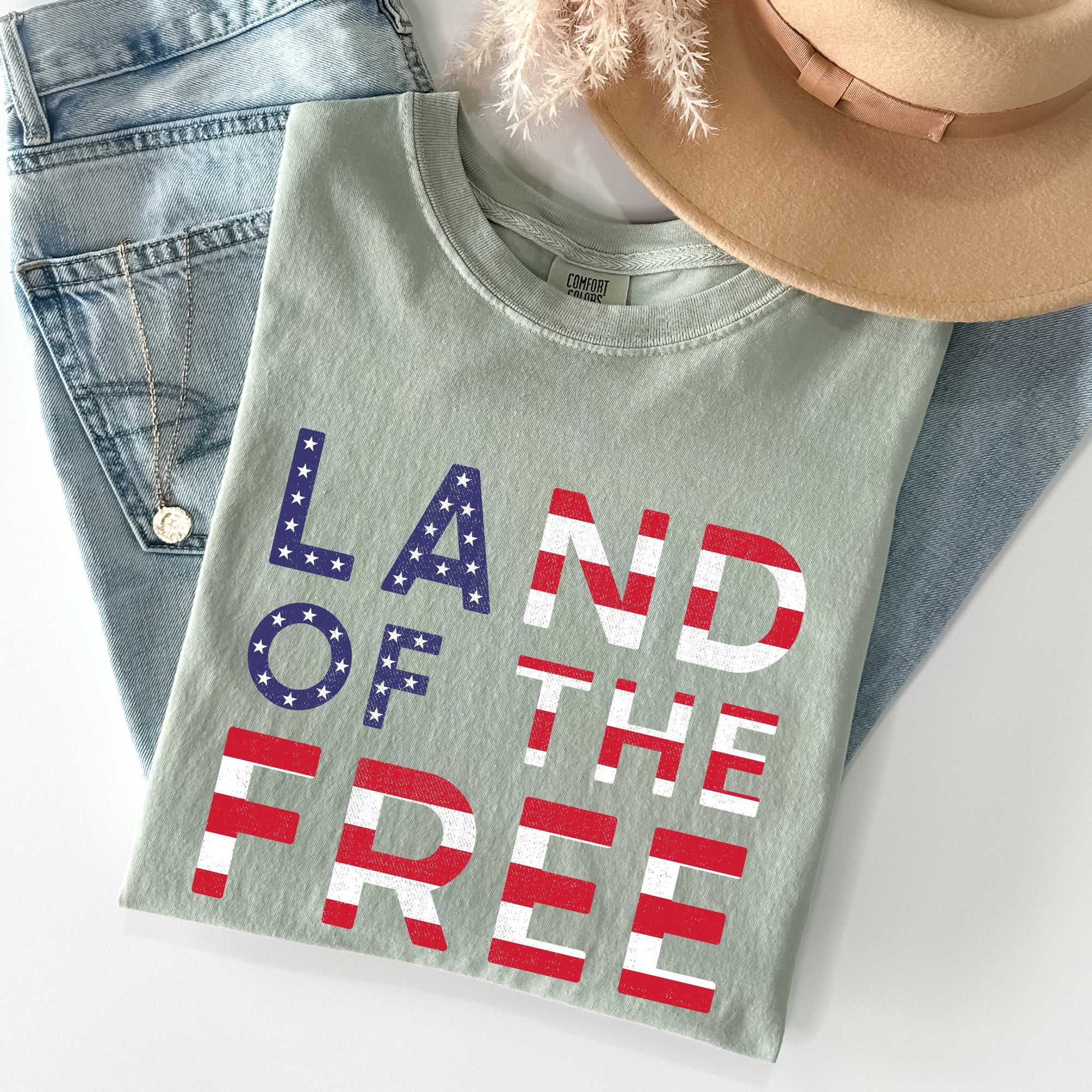 Land Of The Free Patriotic 4th Of July American Pride Edition Comfort Colors Tee